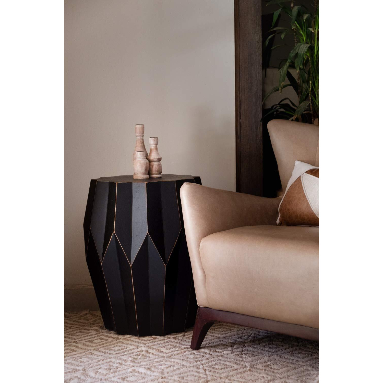 Homeroots 22"" Deep Brown And Dark Brown Solid Wood End Table