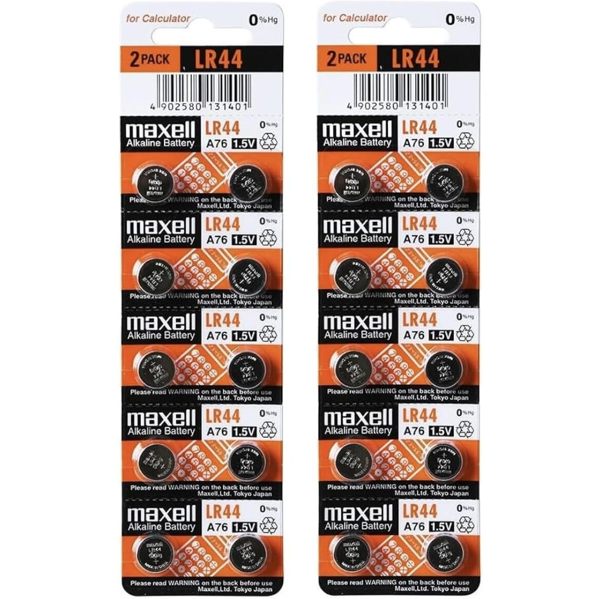 Maxell Lr44 (A76) Batteries, 20 Count