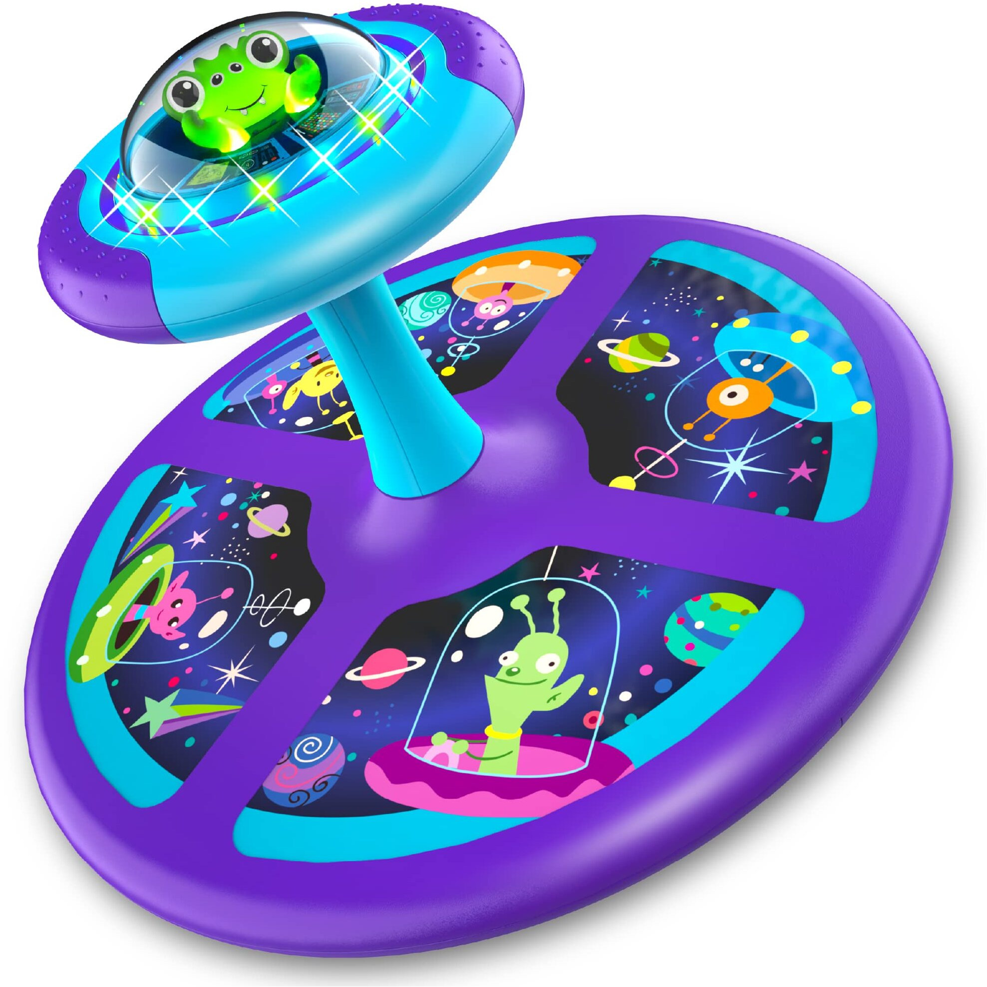 Mindsprout Light-Up Space Twister | 360 Sit Twist And Spin, Toddler Toys Age 2, 3, 4, 5, Birthday For Boy Girl, 18 Months +, Led Lights, Kids Toy Indoor Or Outdoor For 2 Year Old (Patent Pending)