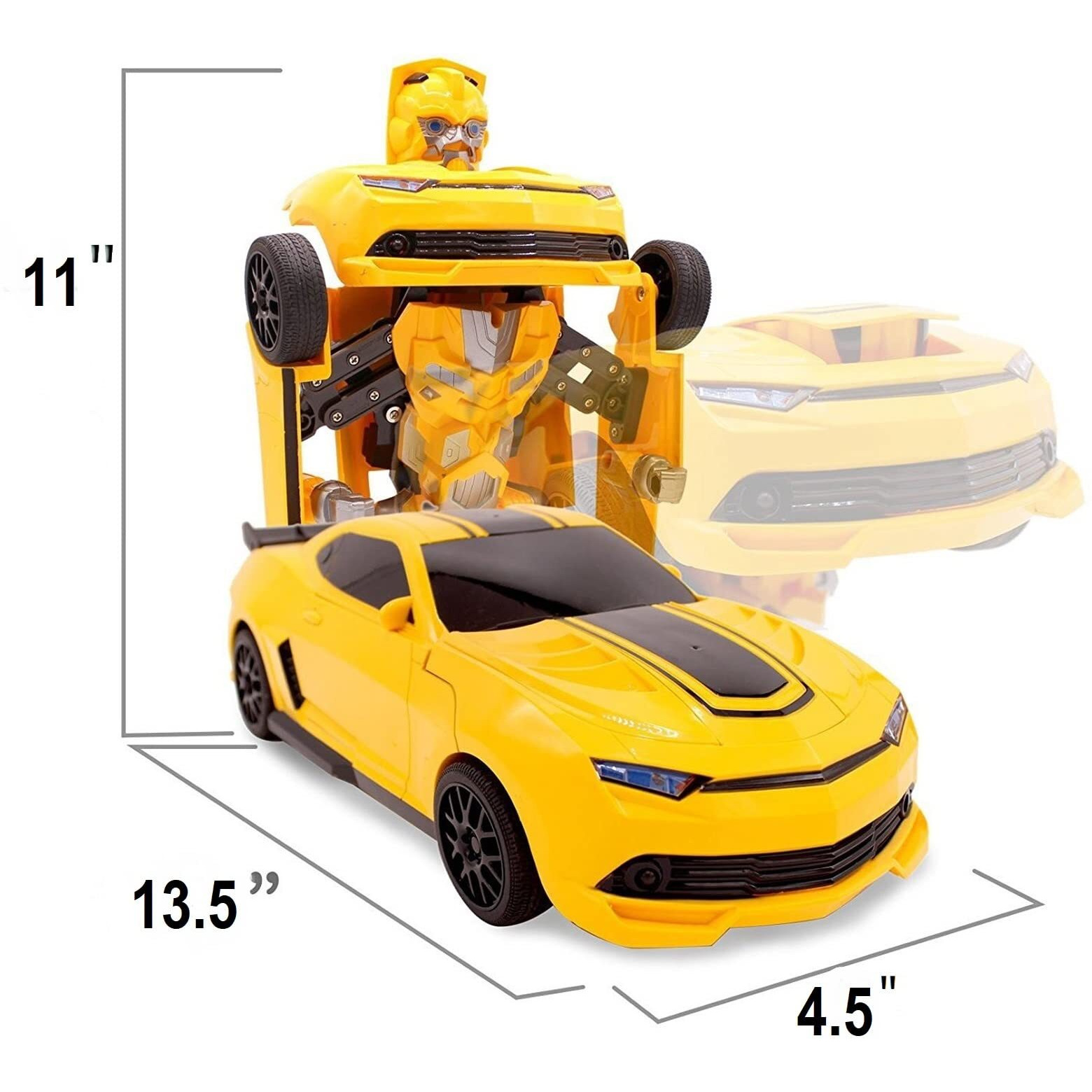 Superpower Remote Control Car Transforming Bumblebee Classic Disguise Action Figure Hero Robot Toy With One Button Transformation