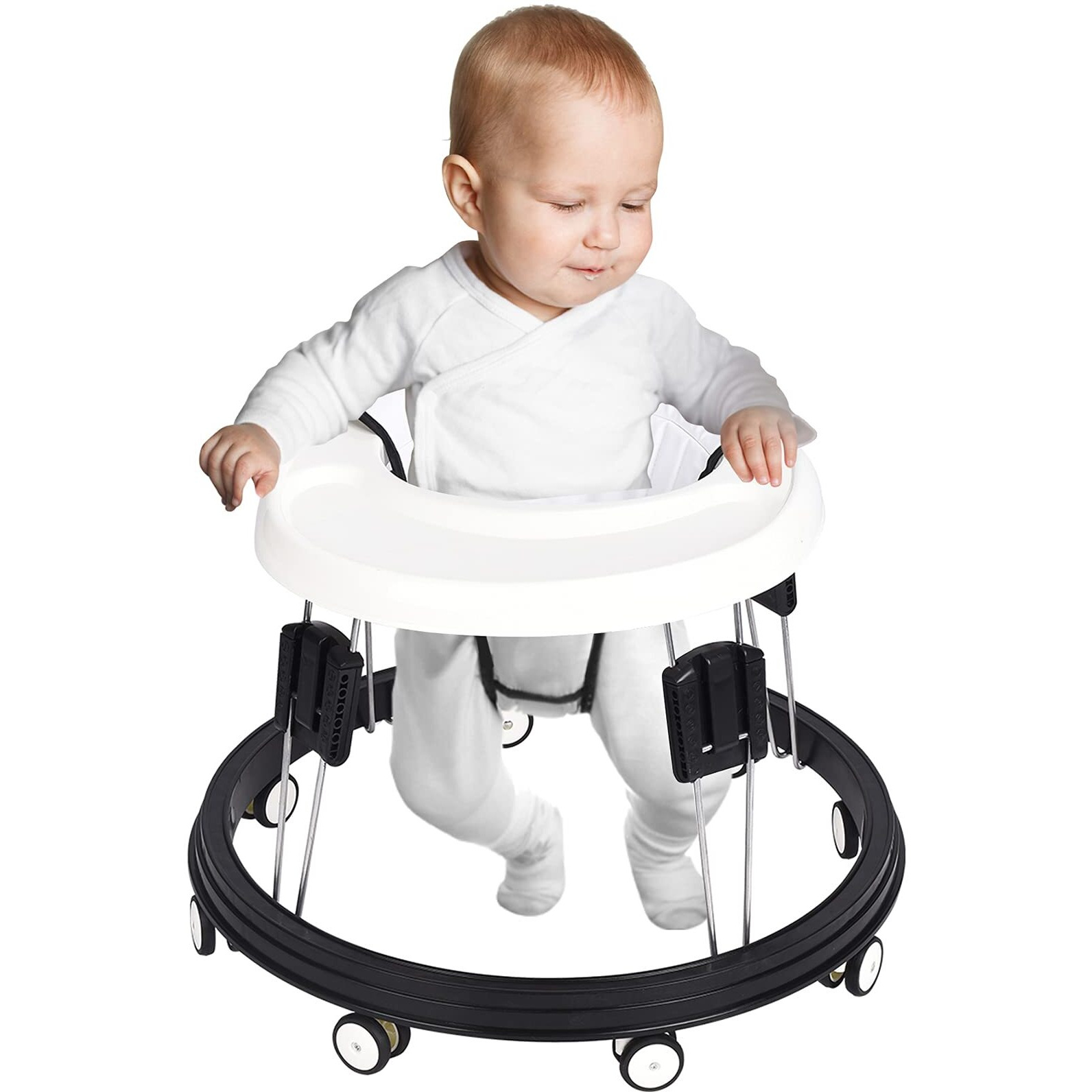 The Foldable Baby Walker, Suitable For 66-80Cm Height Wheeled Baby Boy And Girl Walker, Mute Anti-Rollover Baby Walker, Avoid Bicycle Rollover, Foldable Baby Chair