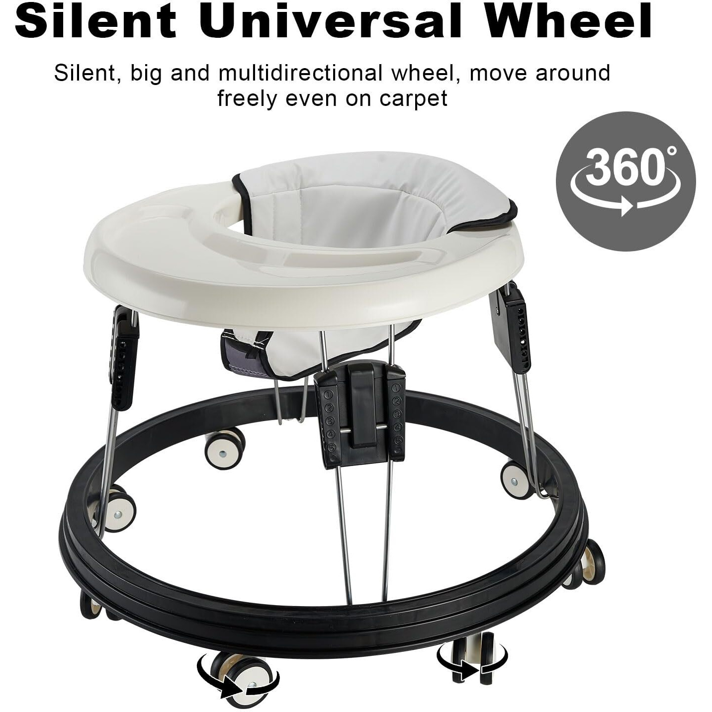The Foldable Baby Walker, Suitable For 66-80Cm Height Wheeled Baby Boy And Girl Walker, Mute Anti-Rollover Baby Walker, Avoid Bicycle Rollover, Foldable Baby Chair