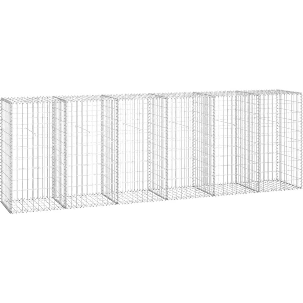 Vidaxl Gabion Wall With Covers Galvanized Steel 118"&quotX19.7"&quotX39.4""