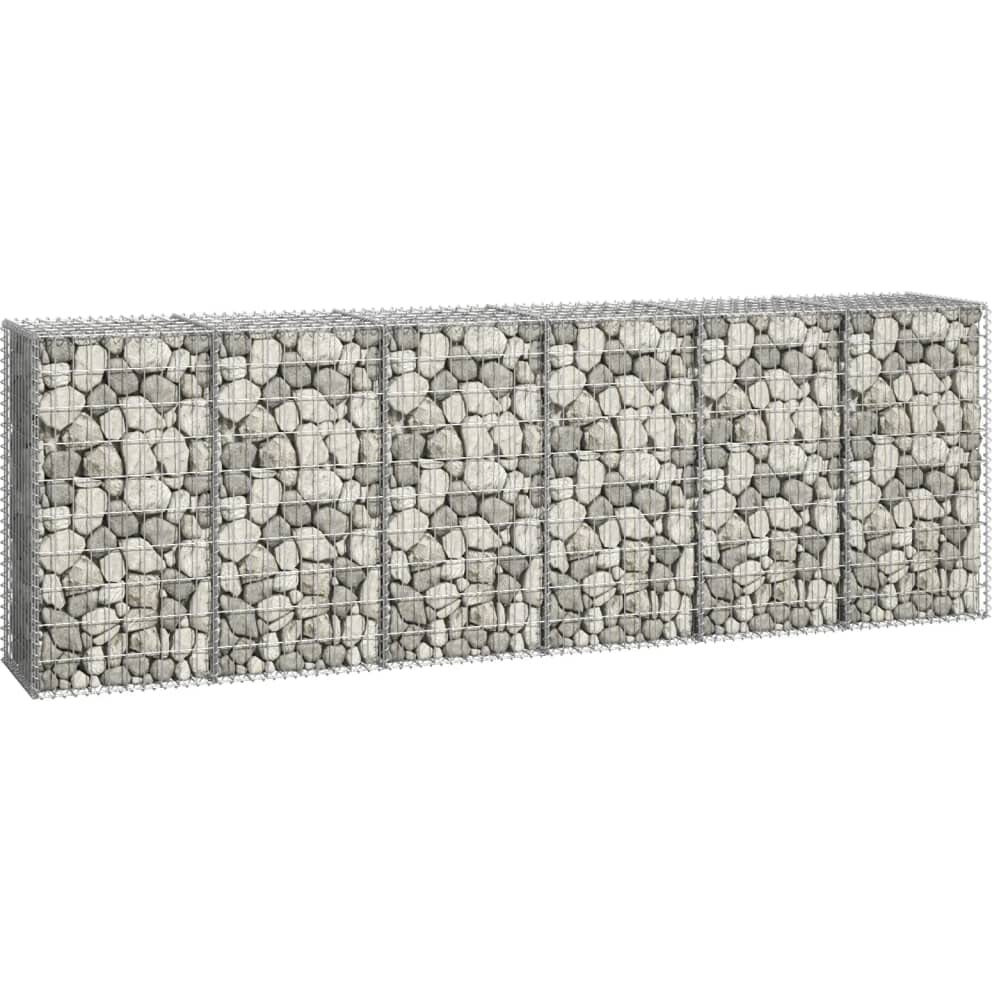 Vidaxl Gabion Wall With Covers Galvanized Steel 118"&quotX19.7"&quotX39.4""