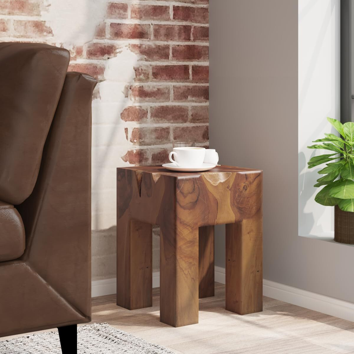 Vidaxl Stool Solid Teak Wood