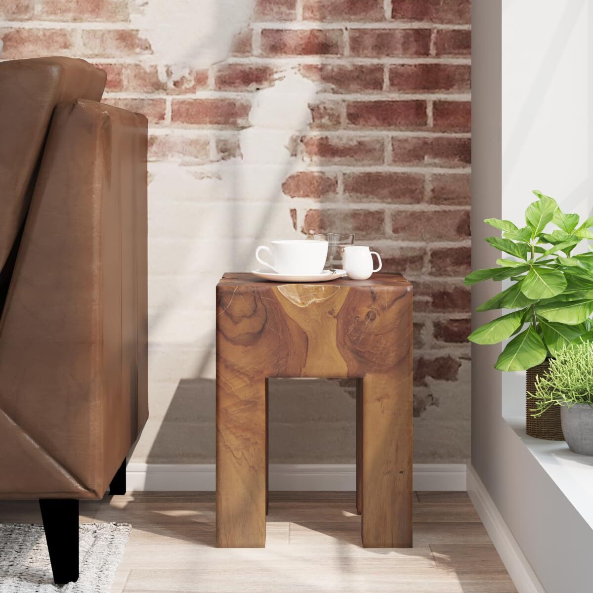 Vidaxl Stool Solid Teak Wood