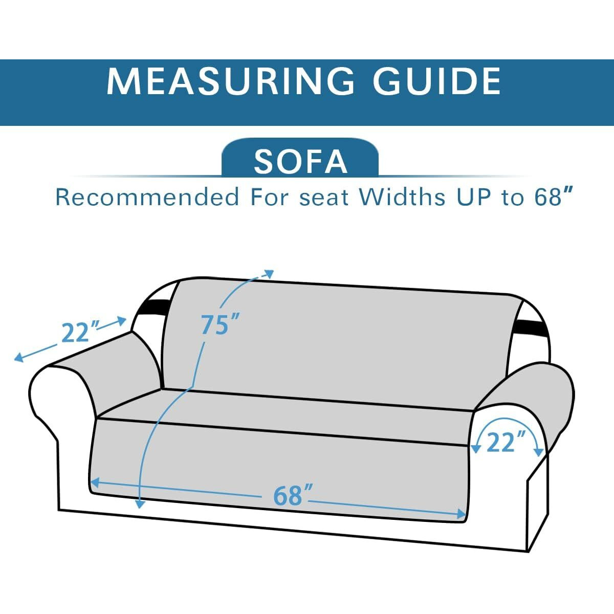 H.Versailtex 100% Waterproof Sofa Slipcover Washable Sofa Cover Non-Slip Couch Cover For 3 Cushion Cover Furniture Protector For Pets Couch Slipcovers With Puppy Paw Silicone Backing (Sofa, Grey)