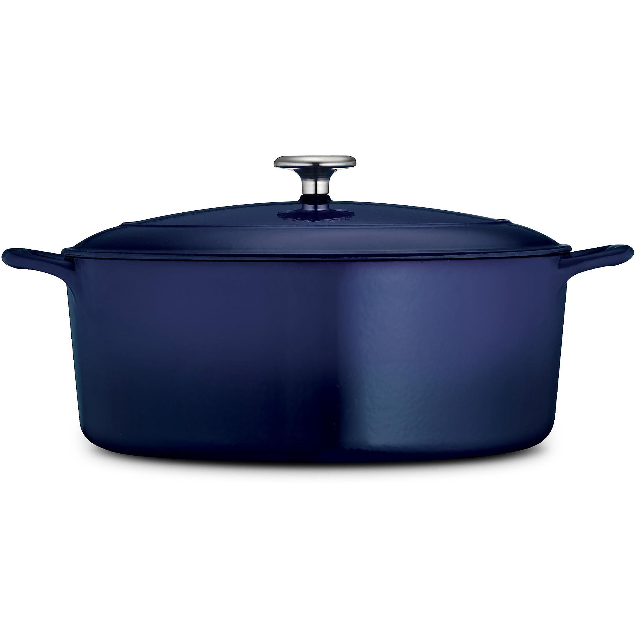 Tramontina Enameled Cast Iron Oval Dutch Oven Pot With Lid, Large 7-Quart, Blue