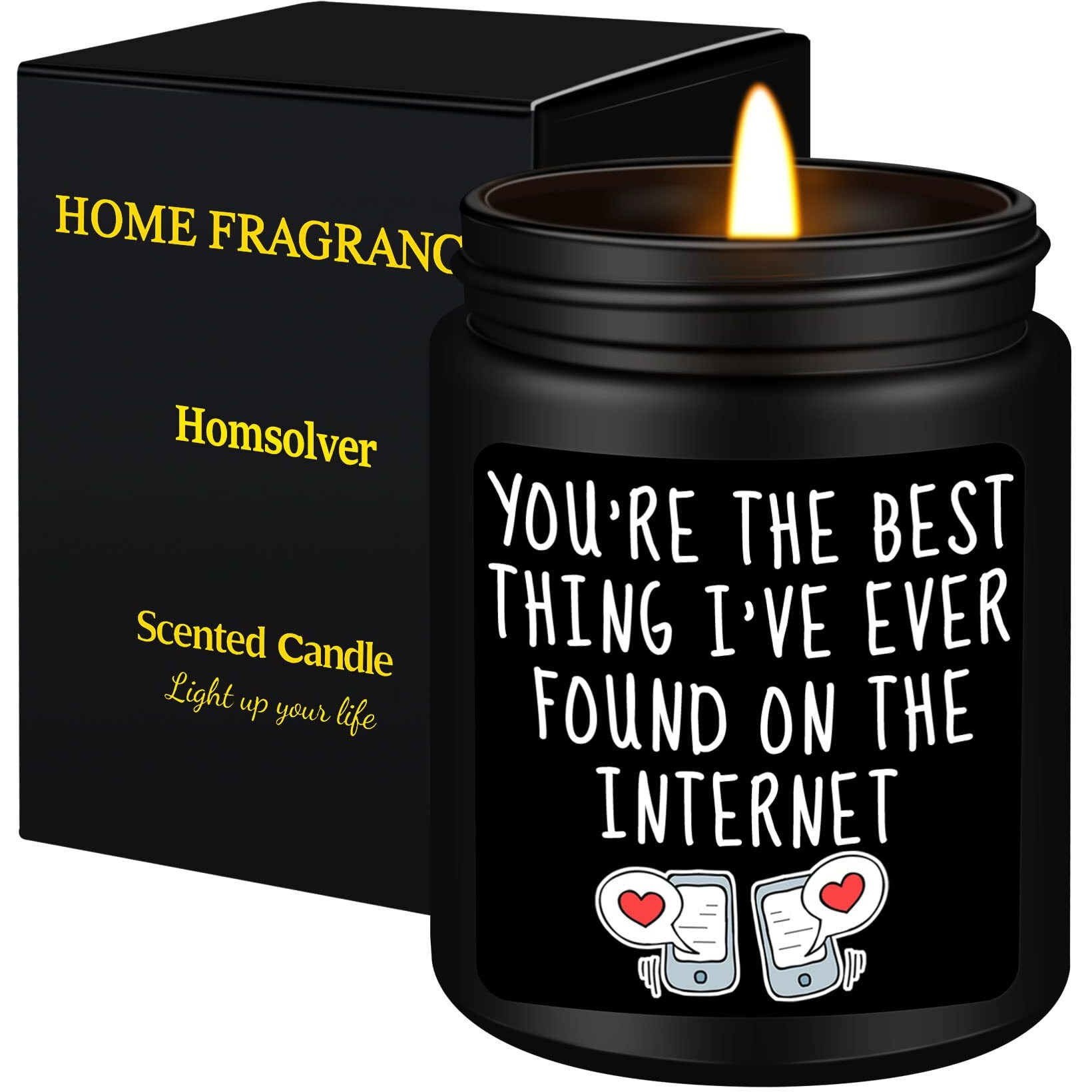 Homsolver Gifts For Him,Anniversary,Valentines Day,Birthday Gifts For Men Him Boyfriend,Best Thing I Found On The Internet Candles-Black Cedar & Sandwood Scented