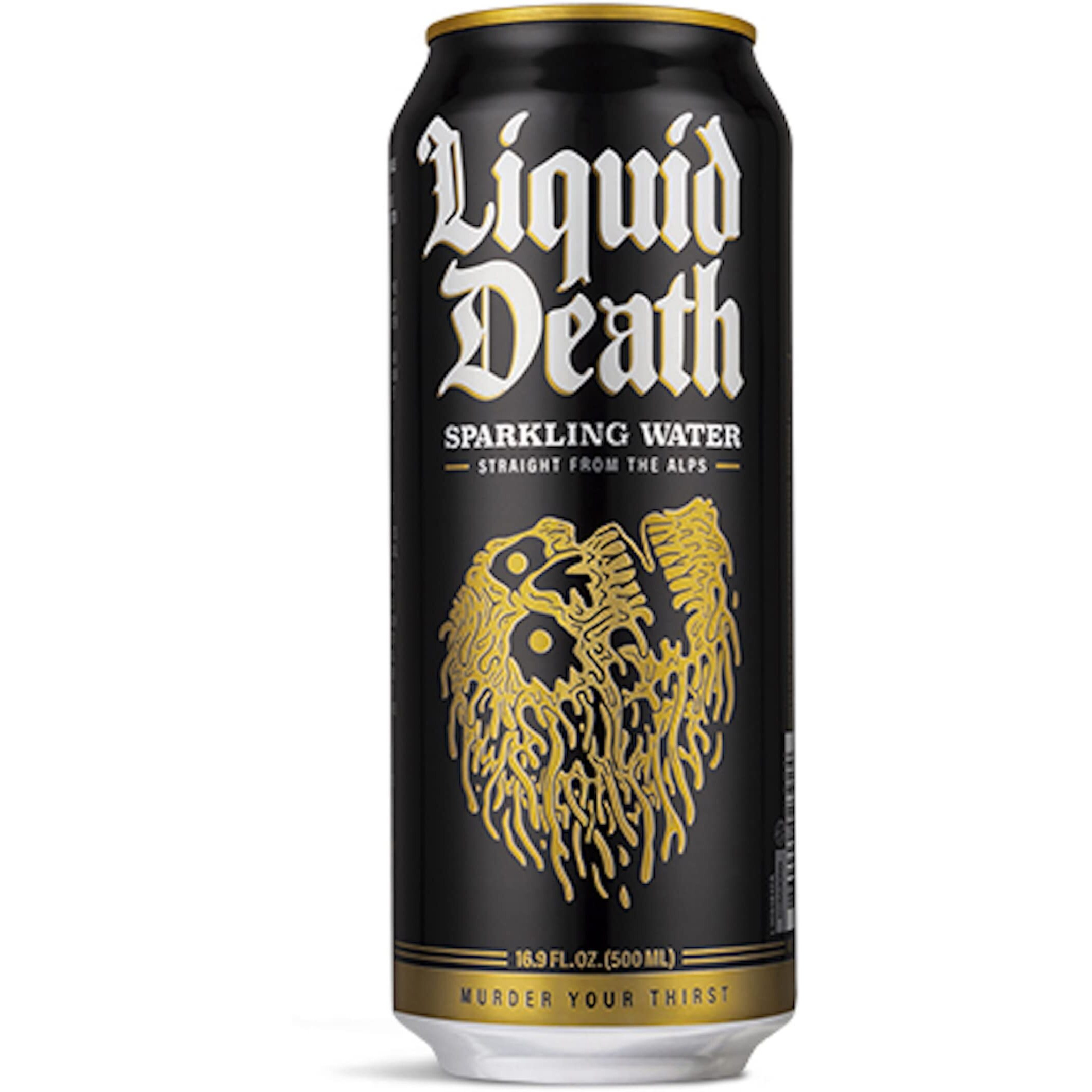 Liquid Death, Sparkling Mountain Water, 18-Pack (Tallboy Size 16.9Oz Cans), Real Mountain Source, Natural Minerals & Electrolytes