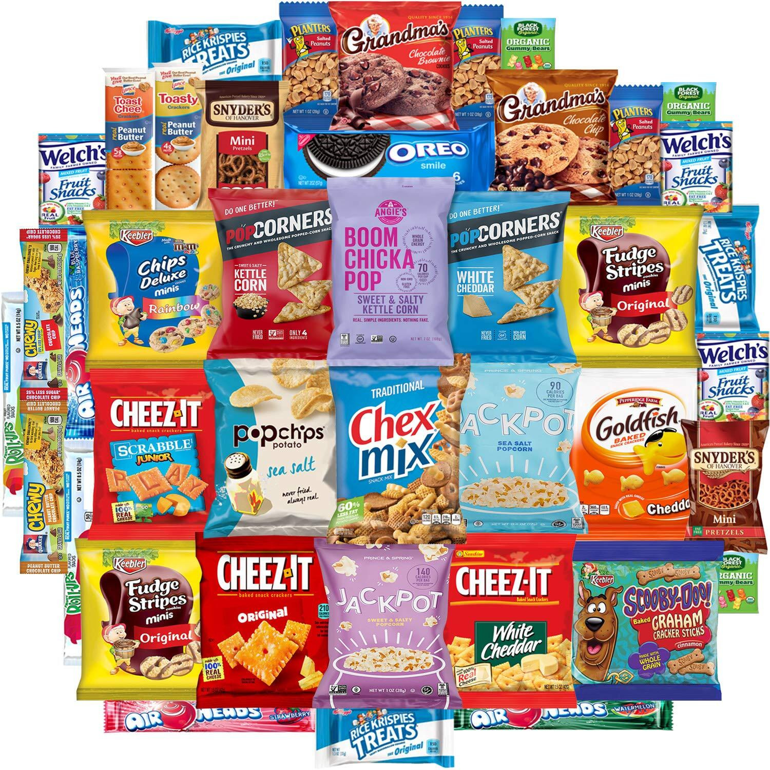 Snack Chest Care Package (40 Count) Variety Snacks Gift Box - College Students, Military, Work Or Home - Over 3 Pounds Of Chips Cookies & Candy Rotating Monthly
