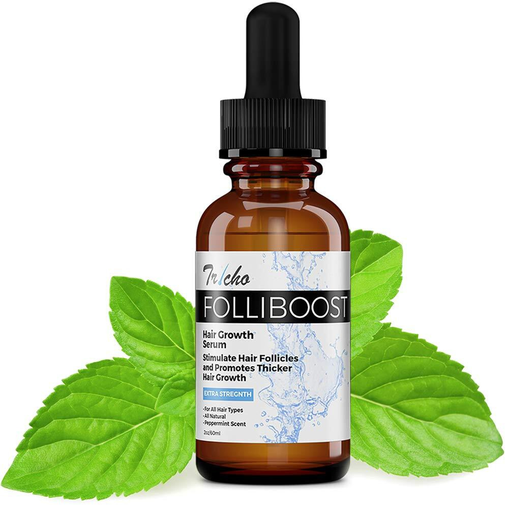 Tricho Labs Folliboost Hair Growth Serum - Natural-Based Formula With Biotin, Anagain, Baicapil, Peppermint Oil, For Thick, Full Hair - Helps Fight The Signs Of Hair Loss - Made In The Usa - 2Oz