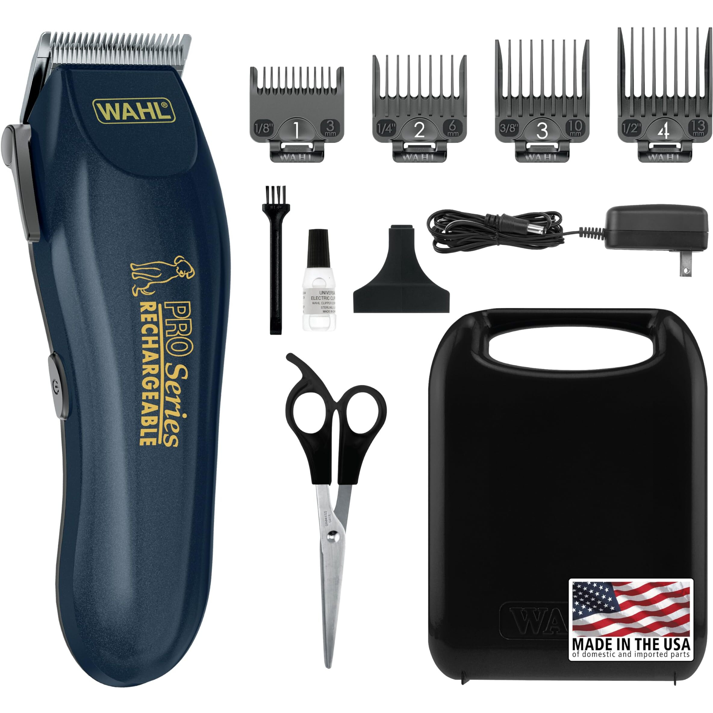 Wahl Usa Deluxe Pro Series Cordless Lithium Ion Clipper Kit For Dog Grooming At Home With Heavy Duty Motor, Self-Sharpening Blades, And 2 Hour Run Time - Model 9591-2100
