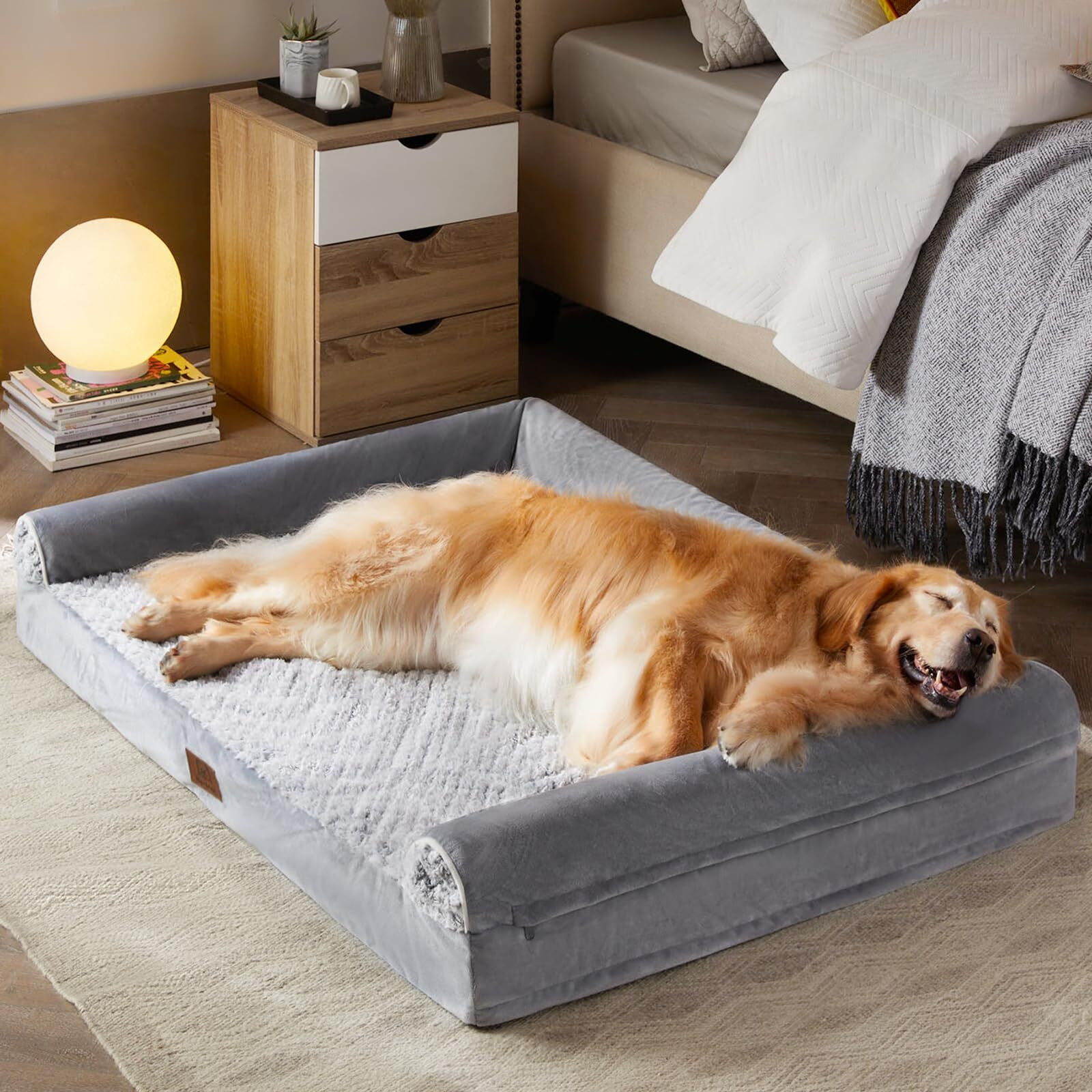 Wnpethome Dog Beds For Medium Large Dogs, Orthopedic Sofa Mat Pillow With Removable Waterproof Cover, Egg-Foam Crate Bed