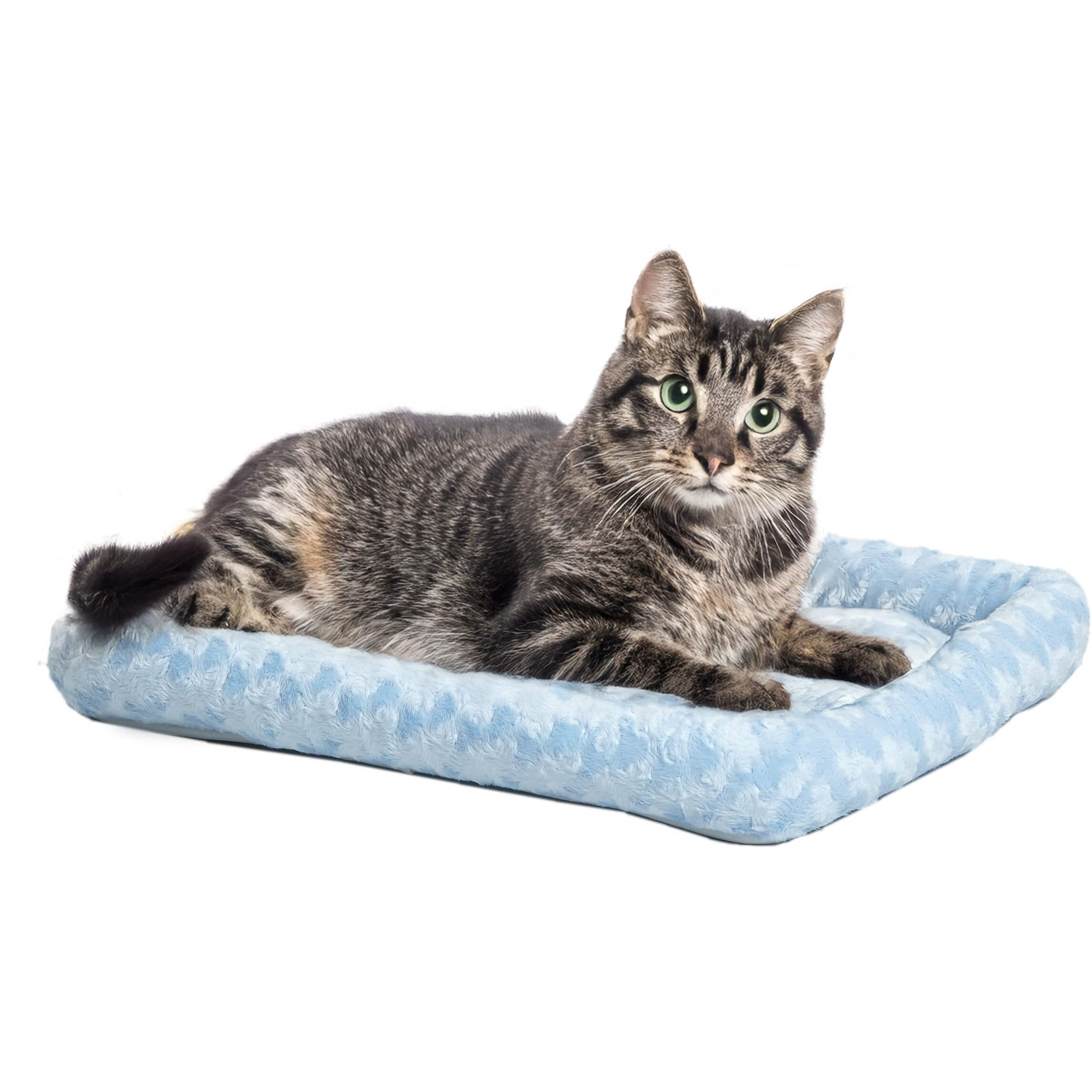 Midwest Homes For Pets Bolster Dog Bed 18L-Inch Blue Dog Bed Or Cat Bed W/Comfortable Bolster | Ideal For Toy Dog Breeds & Fits An 18-Inch Dog Crate | Easy Maintenance Machine Wash & Dry
