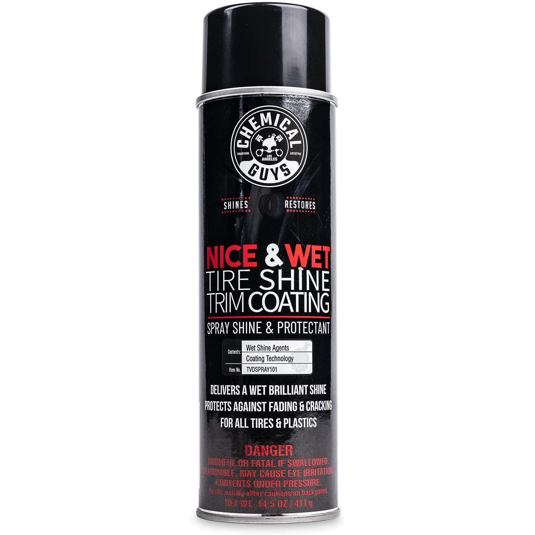 Chemical Guys Tvdspray101 Nice & Wet Tire Shine Trim Coating For Rubber, Plastic And Vinyl, Safe For Cars, Trucks, Suvs, Motorcycles, Rvs & More, 14.5 Fl Oz