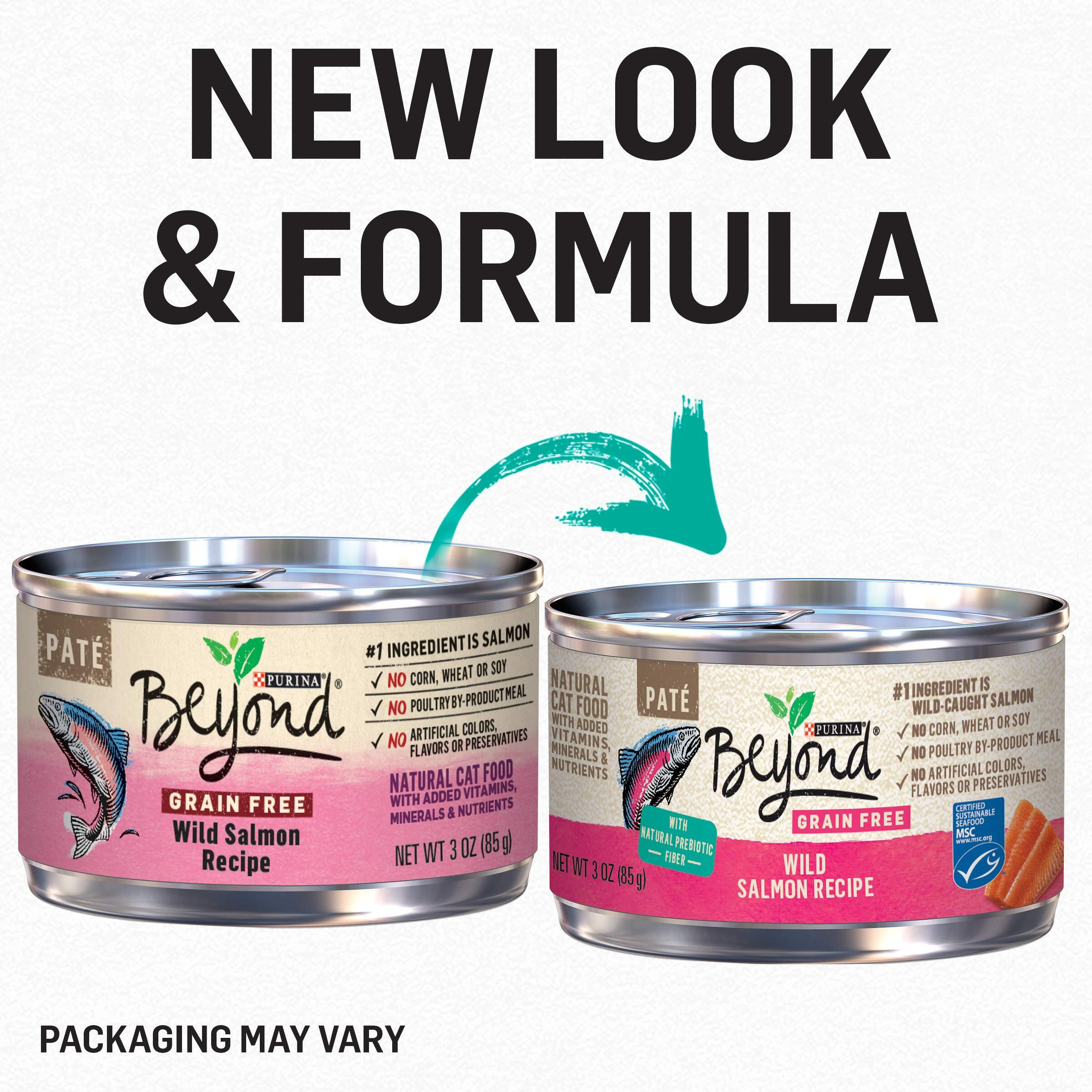 Purina Beyond Wild Salmon Recipe Grain Free Wet Cat Food Pate - (Pack Of 12) 3 Oz. Cans