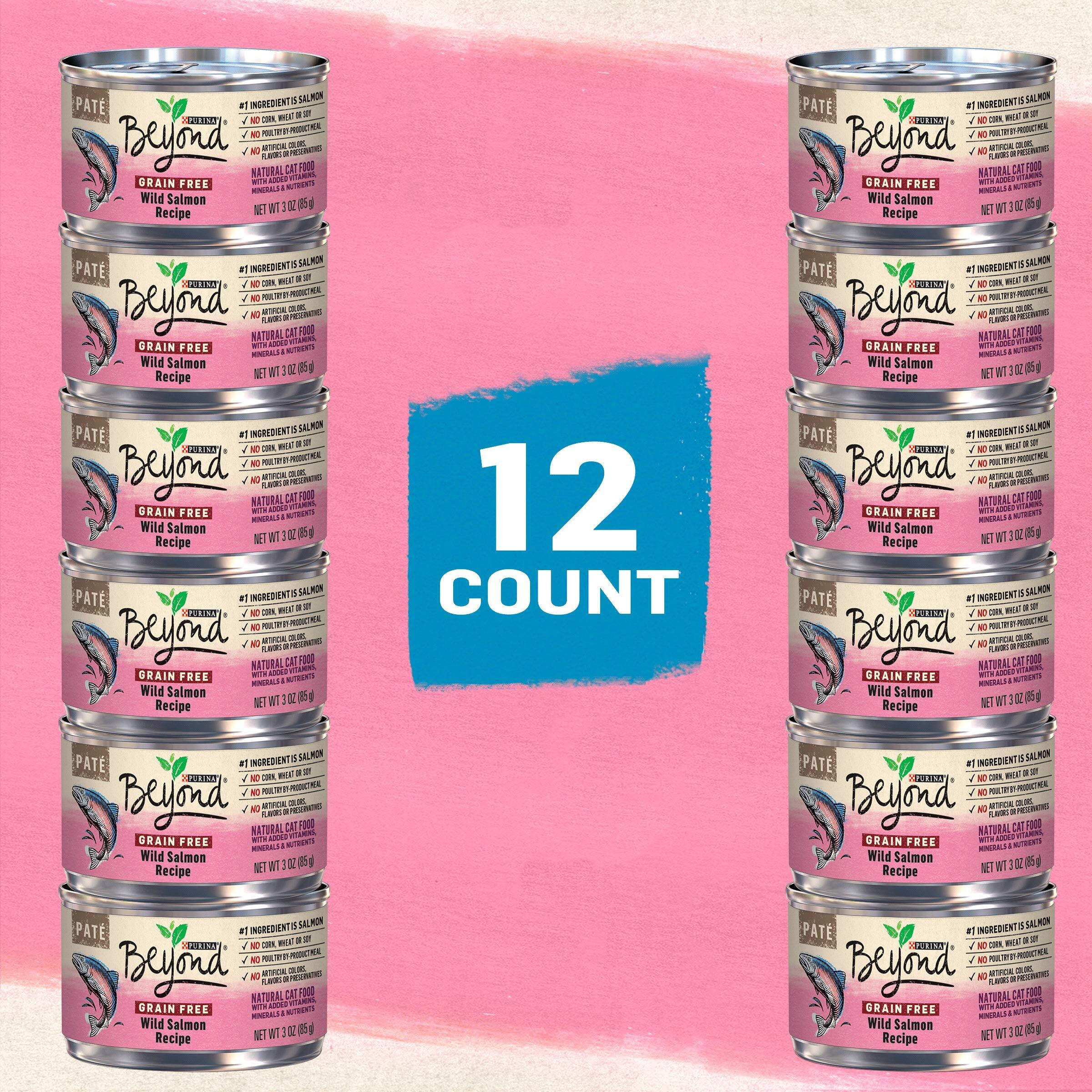 Purina Beyond Wild Salmon Recipe Grain Free Wet Cat Food Pate - (Pack Of 12) 3 Oz. Cans