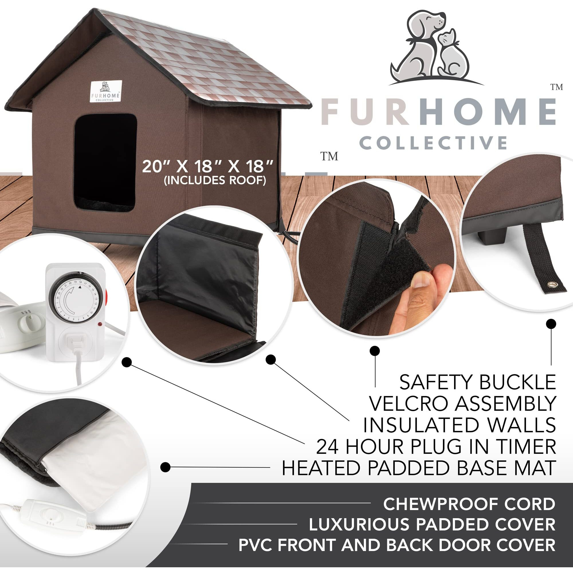 Heated Cat Houses For Outdoor Cats, Elevated, Waterproof And Insulated - A Safe Pet House And Kitty Shelter For Your Cat Or Small Dog To Stay Warm & Dry