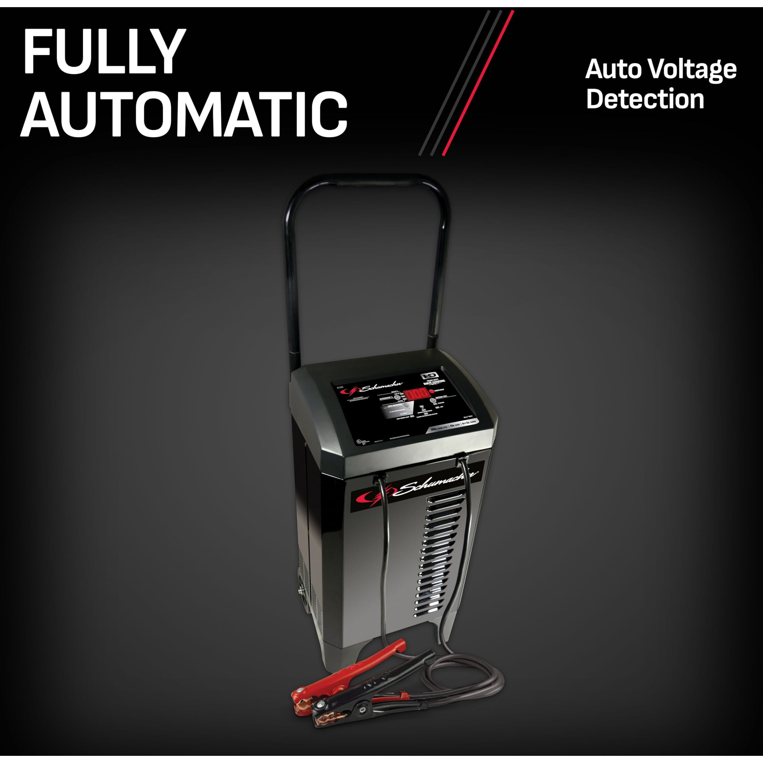 Schumacher Electric Fully Automatic Battery Charger & Engine Starter - 6/12 Volt Car Battery Charger, 200 Amp Engine Start & 40 Amp Boost - Alternator Tester With Multi-Stage Charging Sc1309