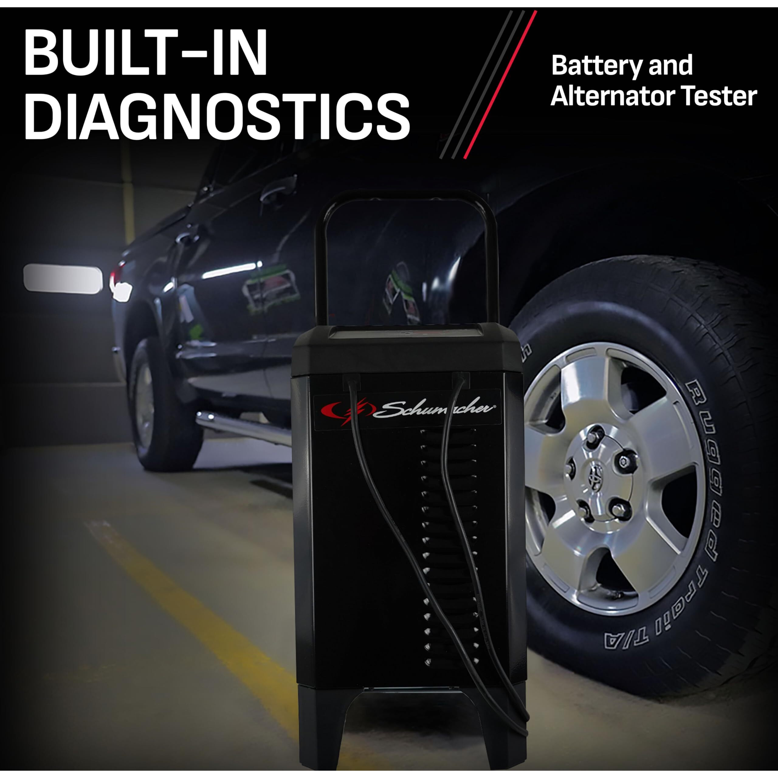 Schumacher Electric Fully Automatic Battery Charger & Engine Starter - 6/12 Volt Car Battery Charger, 200 Amp Engine Start & 40 Amp Boost - Alternator Tester With Multi-Stage Charging Sc1309