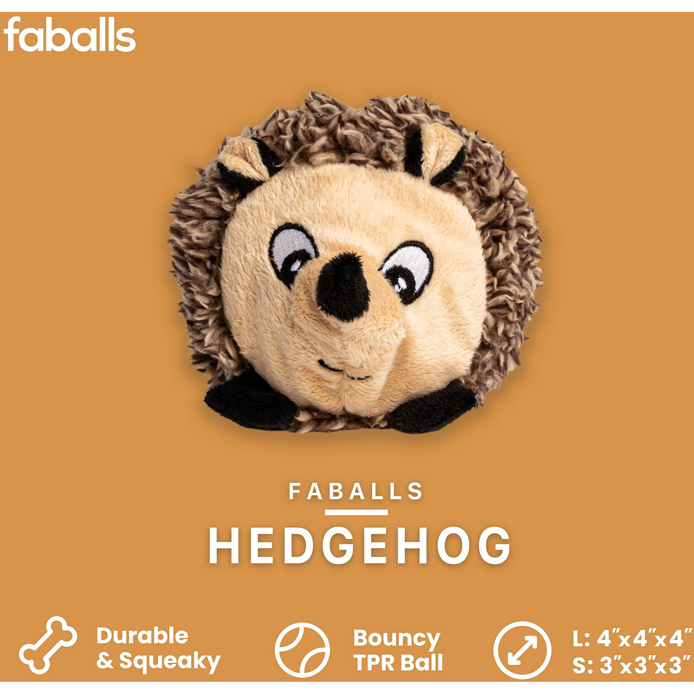 Fabdog Hedgehog Faball Squeaky Dog Toy (Large)