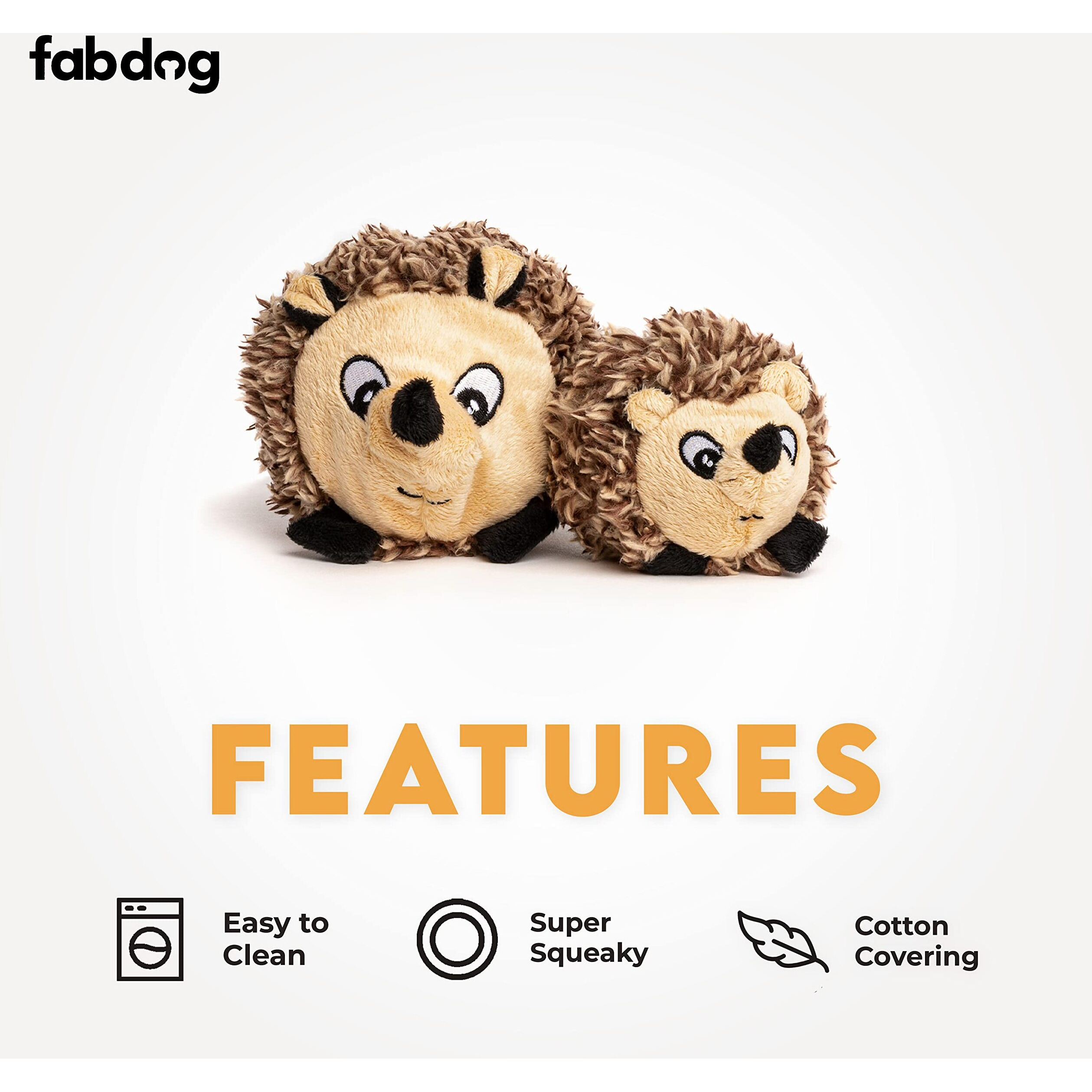 Fabdog Hedgehog Faball Squeaky Dog Toy (Large)
