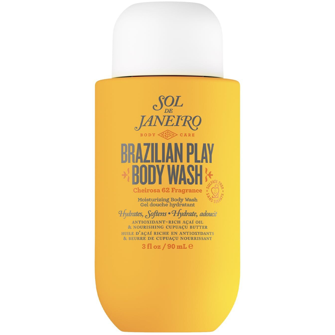 Sol De Janeiro Brazilian Play Moisturizing Shower Cream Gel Body Wash 90Ml/3.0 Fl Oz.