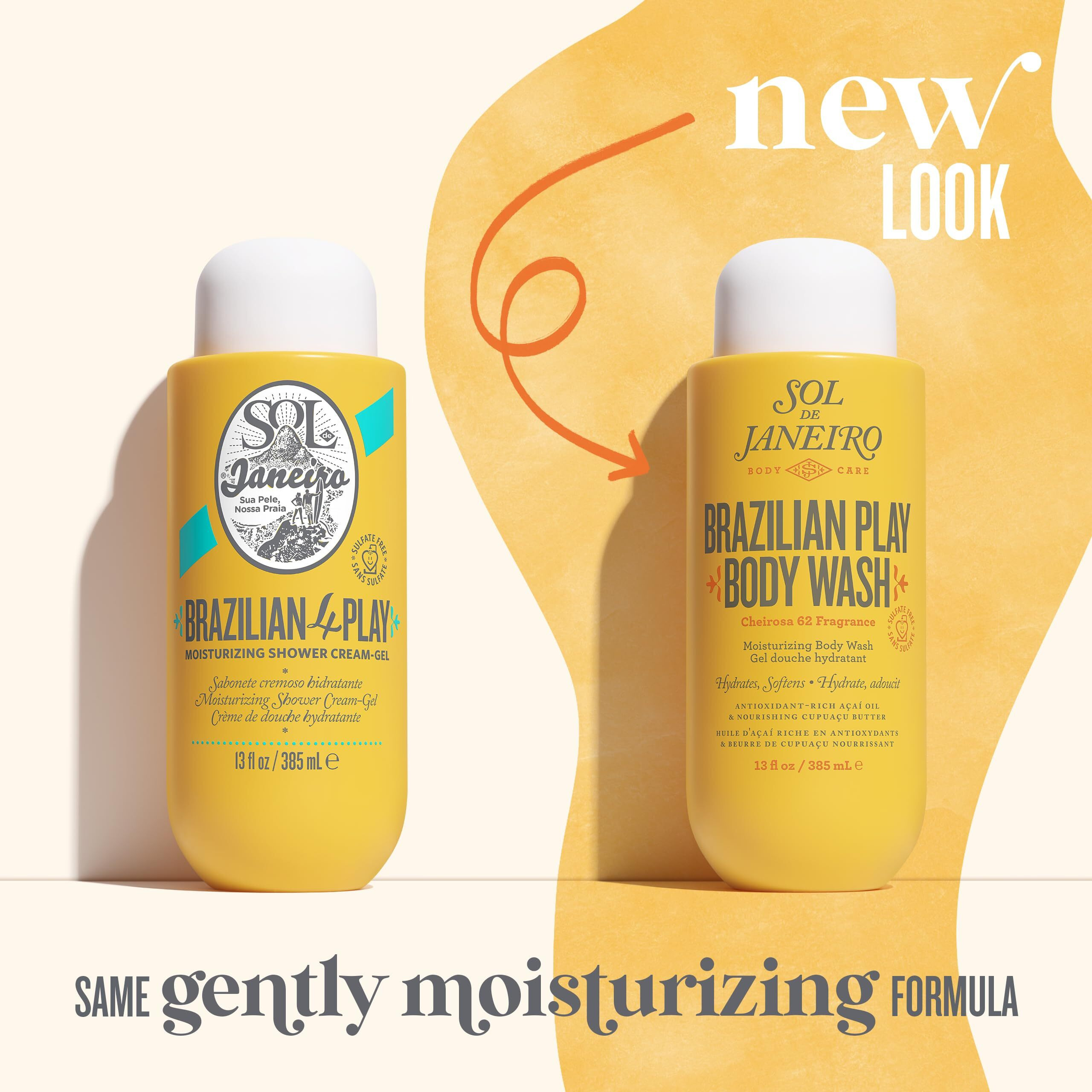 Sol De Janeiro Brazilian Play Moisturizing Shower Cream Gel Body Wash 90Ml/3.0 Fl Oz.