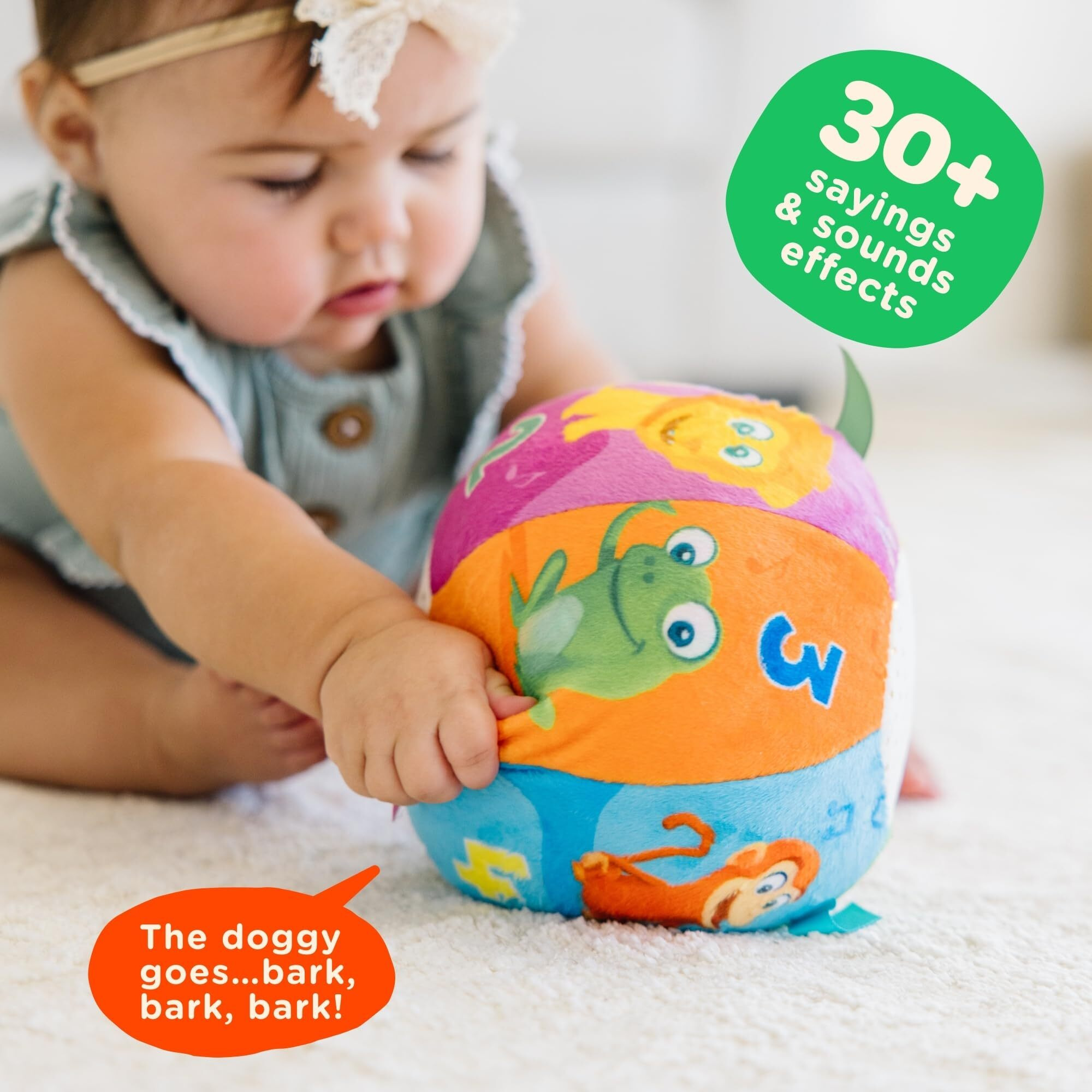Move2Play, Hilariously Interactive Baby Ball With Music & Sound Effects | 1St Birthday Gift | Toddler Toy For Boys & Girls | Indoor/Outdoor | Age 6, 9, 12+ Month | 1, 2, Year's Old