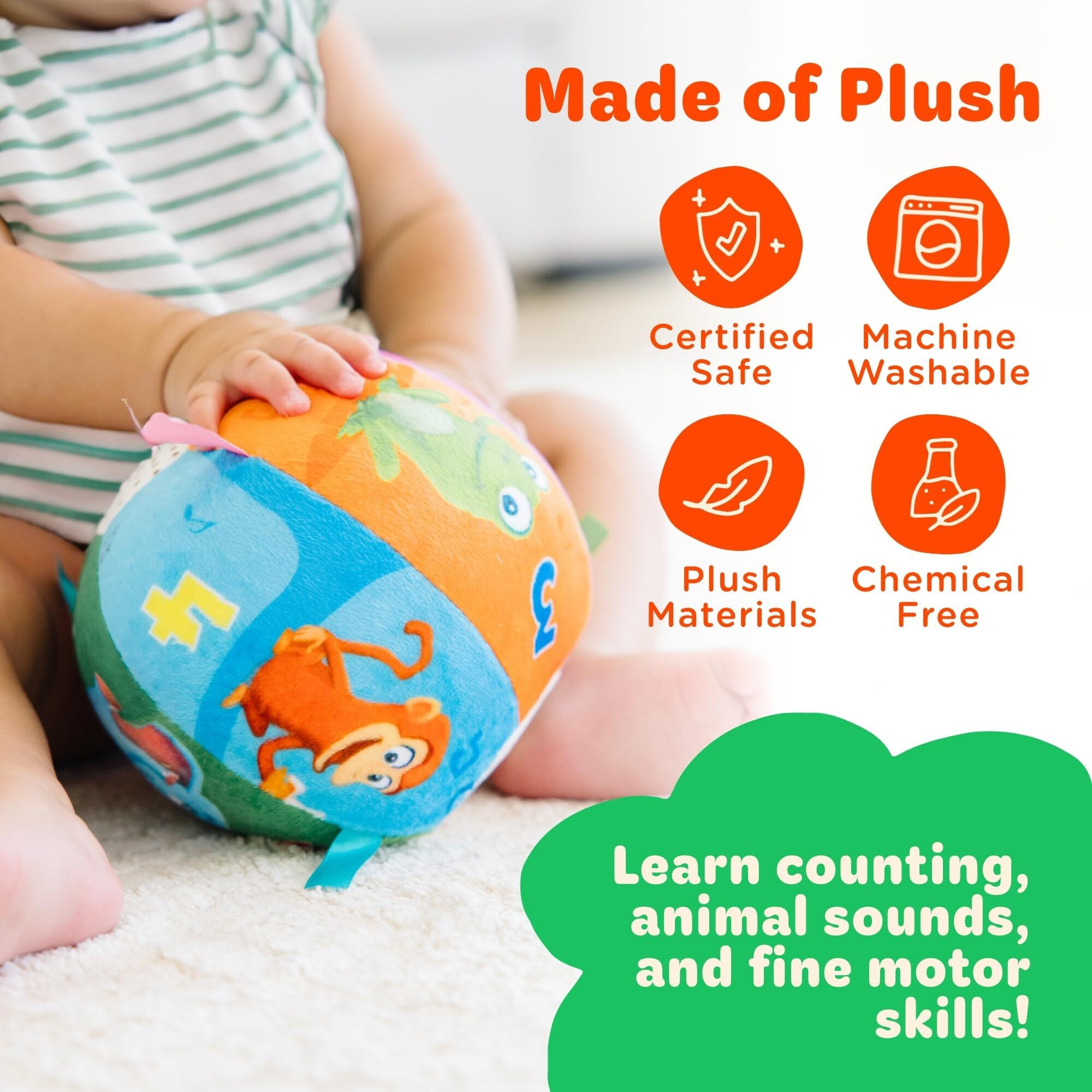 Move2Play, Hilariously Interactive Baby Ball With Music & Sound Effects | 1St Birthday Gift | Toddler Toy For Boys & Girls | Indoor/Outdoor | Age 6, 9, 12+ Month | 1, 2, Year's Old