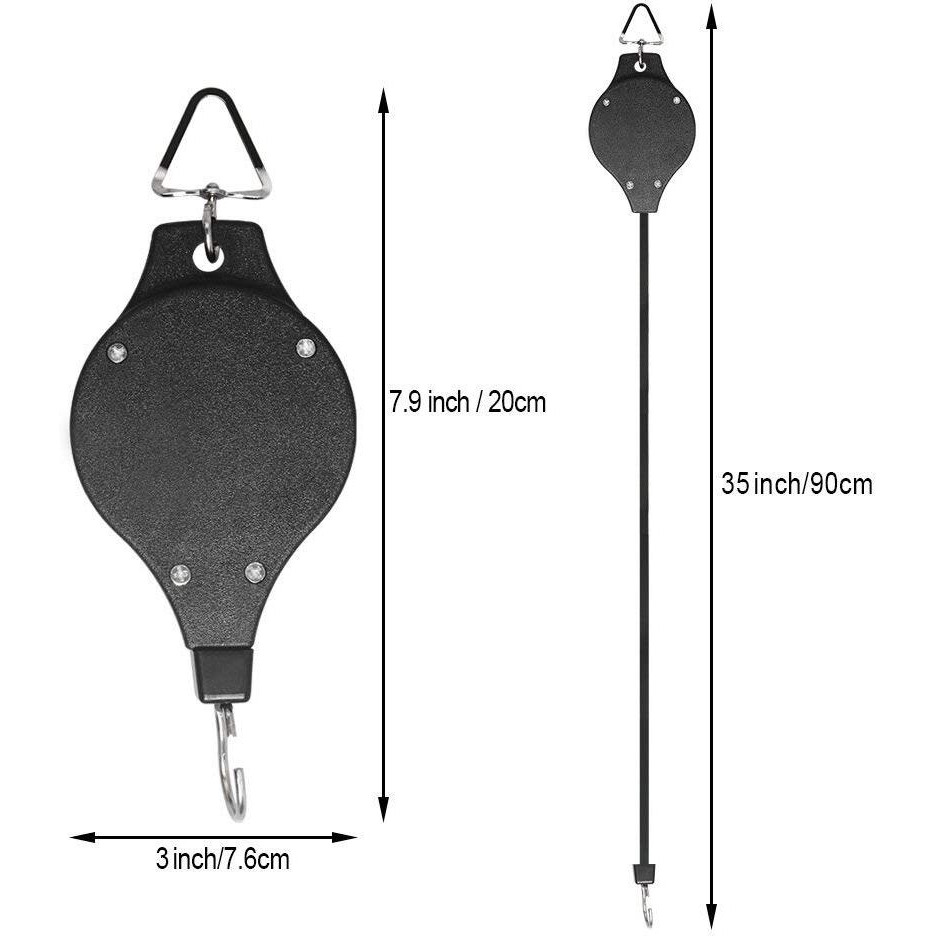 Lythor 4 Pack Plant Hook Pulley, Retractable Plant Hanger Easy Reach Hanging Flower Basket For Garden Baskets Pots And Birds Feeder Hang High Up And Pull Down To Water Or Feed