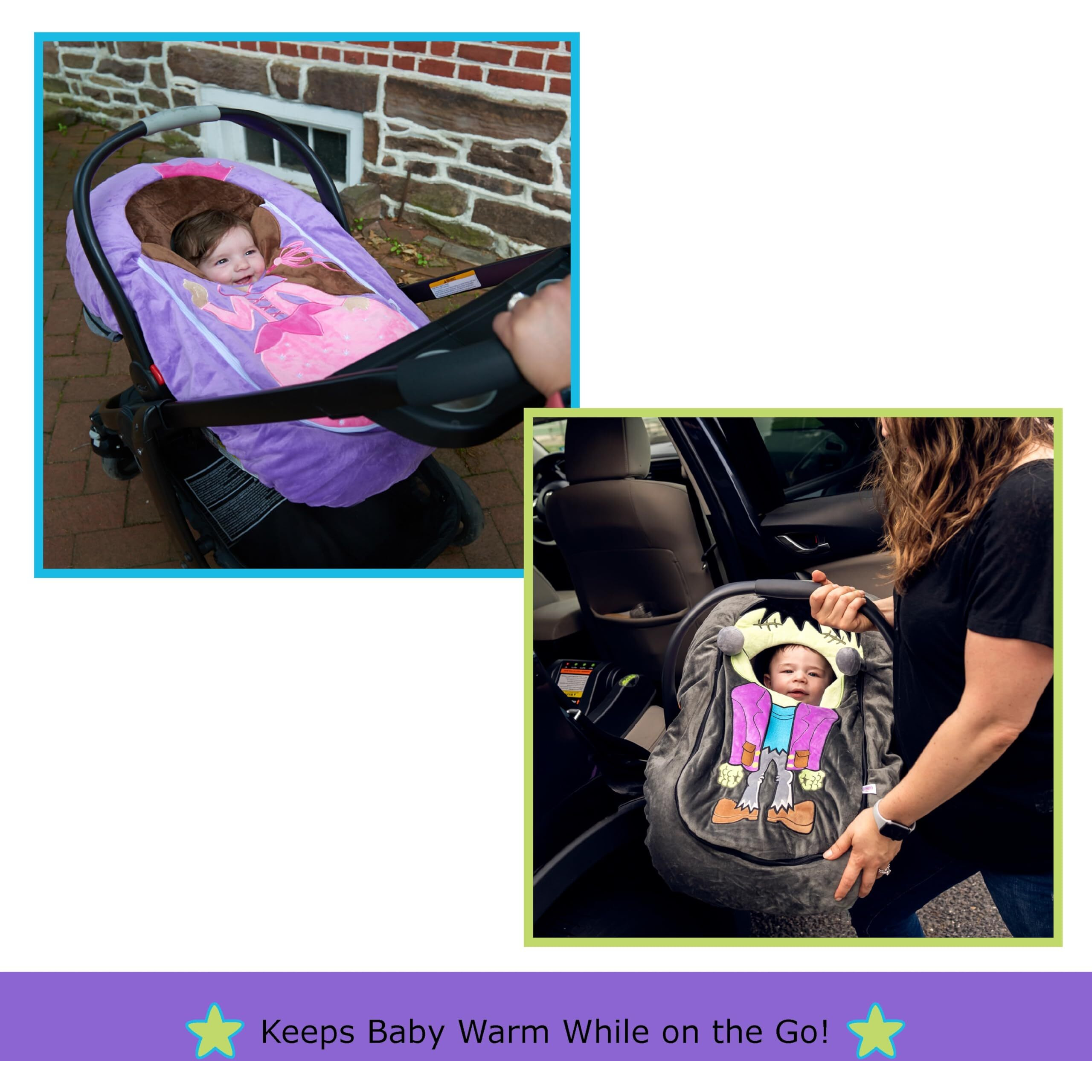 Car Seat Cuties, Baby Carrier Seat Cover For Infant Seat Or Stroller, Baby Car Seat Covers With Warm Plush Lining, New Baby Gift, Soft Baby Carrier Blanket Cover, Infant Halloween Costume - Princess