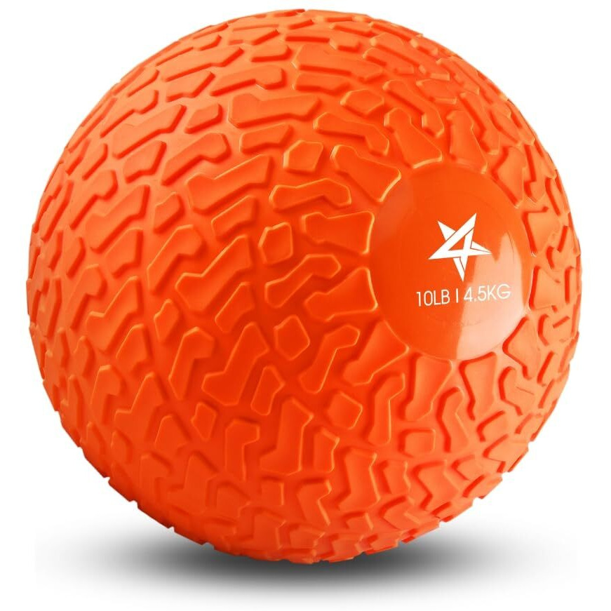 Yes4All Upgraded Fitness Slam Medicine Ball 10Lbs For Strength, Power Workout | Exercise, Workout Ball | Orange Beast