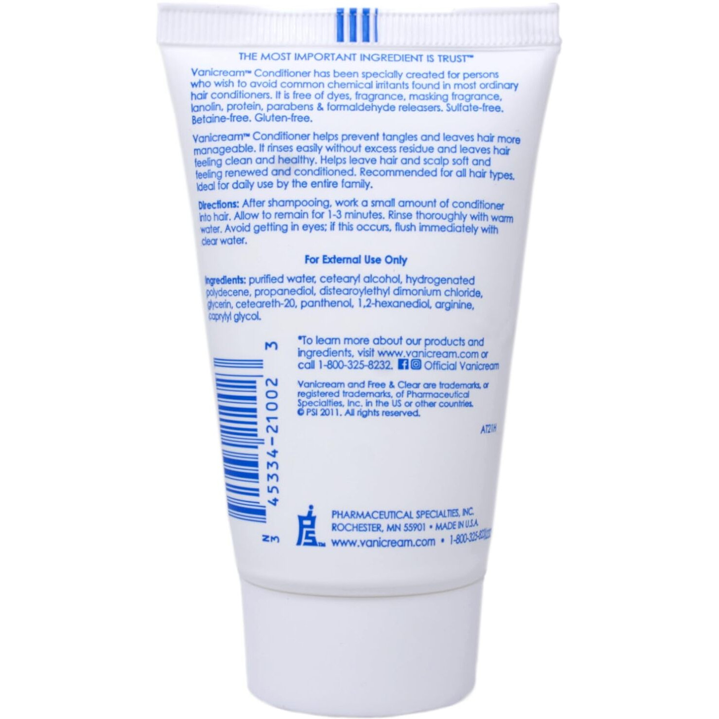Vanicream Shampoo And Conditioner, 2 Ounce Travel Size Combo Set