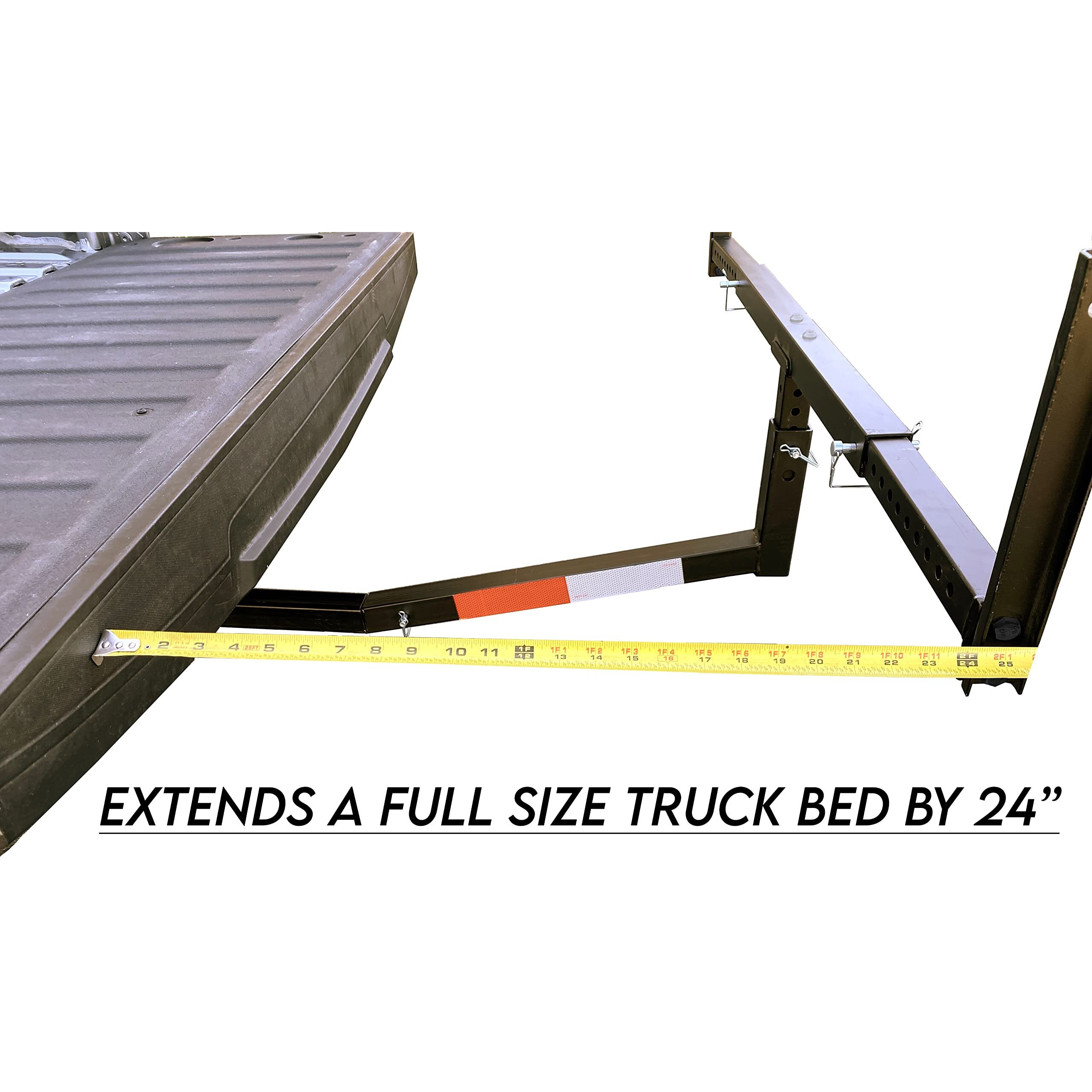 Maxxhaul 70231 Hitch Mount Pick Up Truck Bed Extender For Ladder, Rack, Canoe, Kayak, Long Pipes And Lumber) , Black , 37 X 19 X 3 Inches