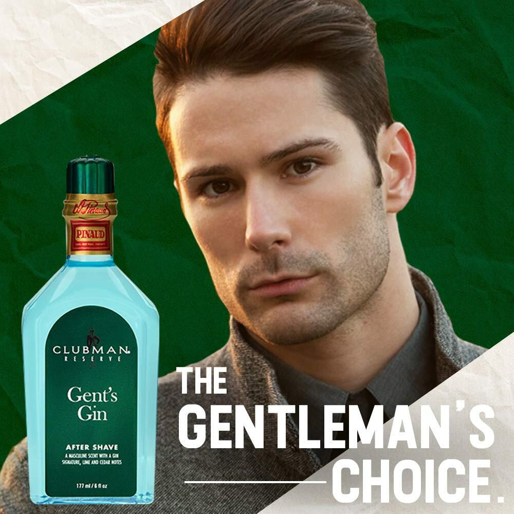 Clubman Pinaud Gents Gin After Shave Lotion - Masculine Scent With Gin, Lime & Cedar Notes, Refreshing Aftershave For Men, 6 Oz