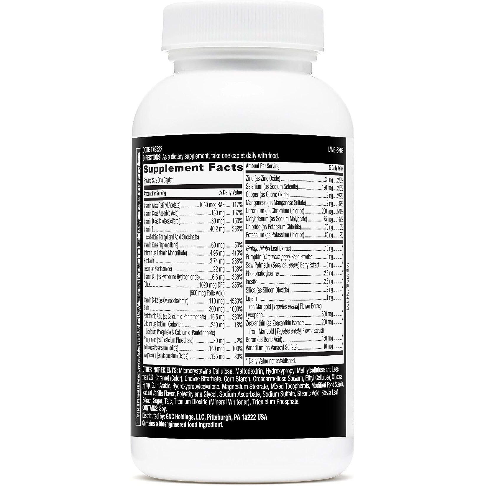 Gnc Mega Men 50 Plus One Daily Multivitamin | Supports Prostate Function | Includes Support For Heart, Brain, & Eye Health | 60 Count