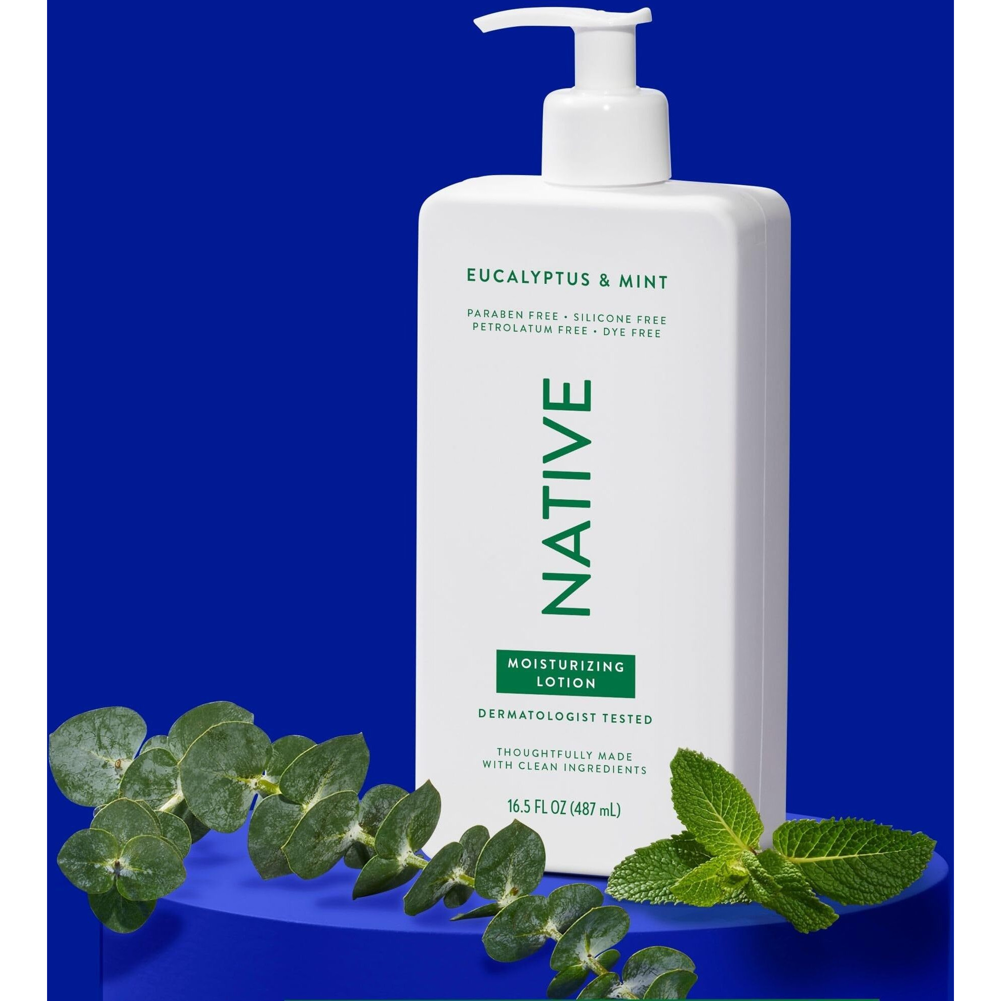 Native Body Lotion Contains Naturally Derived Plant-Based Moisturizers For Women And Men | Restores Dry Skin, Eucalyptus & Mint, 16.5 Fl Oz