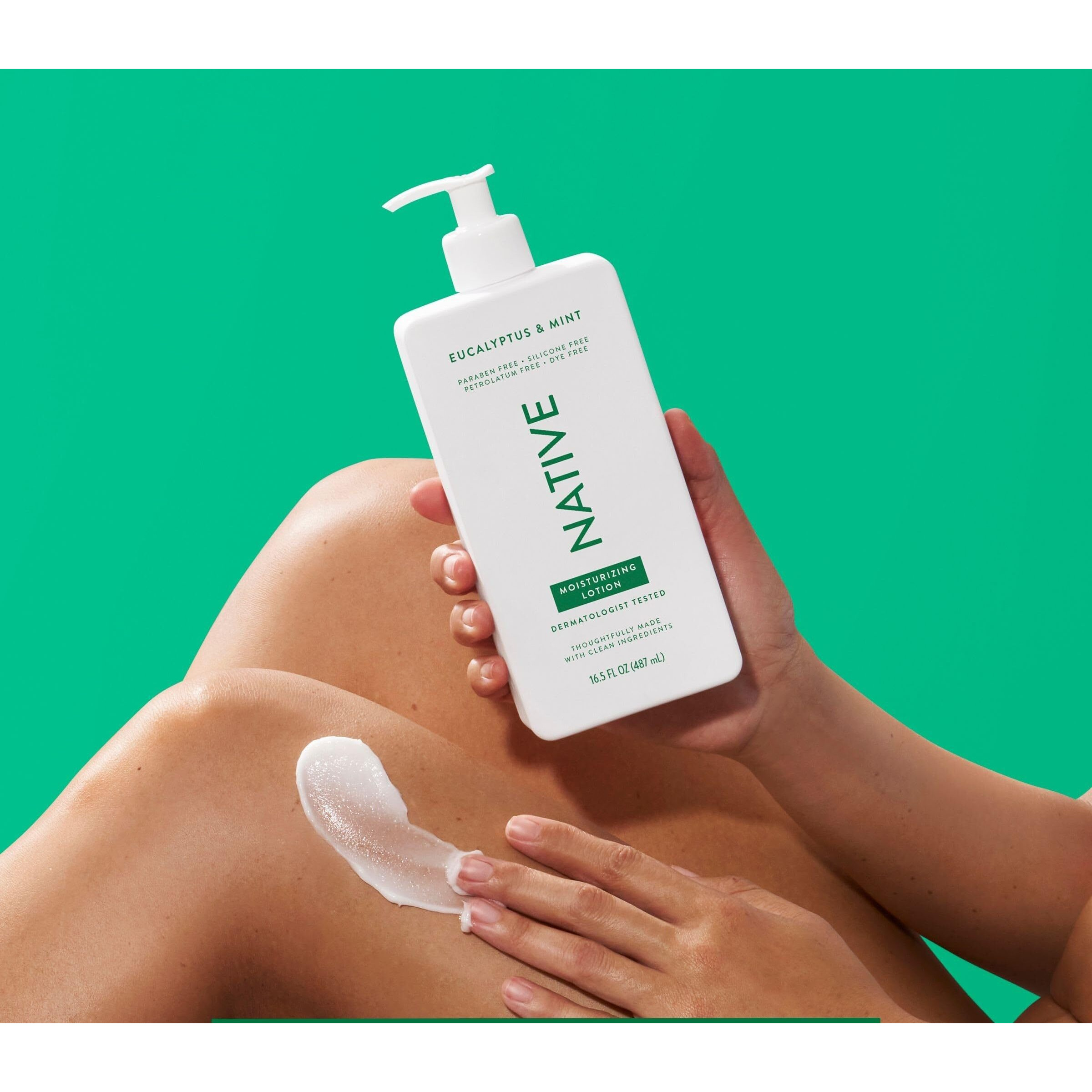 Native Body Lotion Contains Naturally Derived Plant-Based Moisturizers For Women And Men | Restores Dry Skin, Eucalyptus & Mint, 16.5 Fl Oz