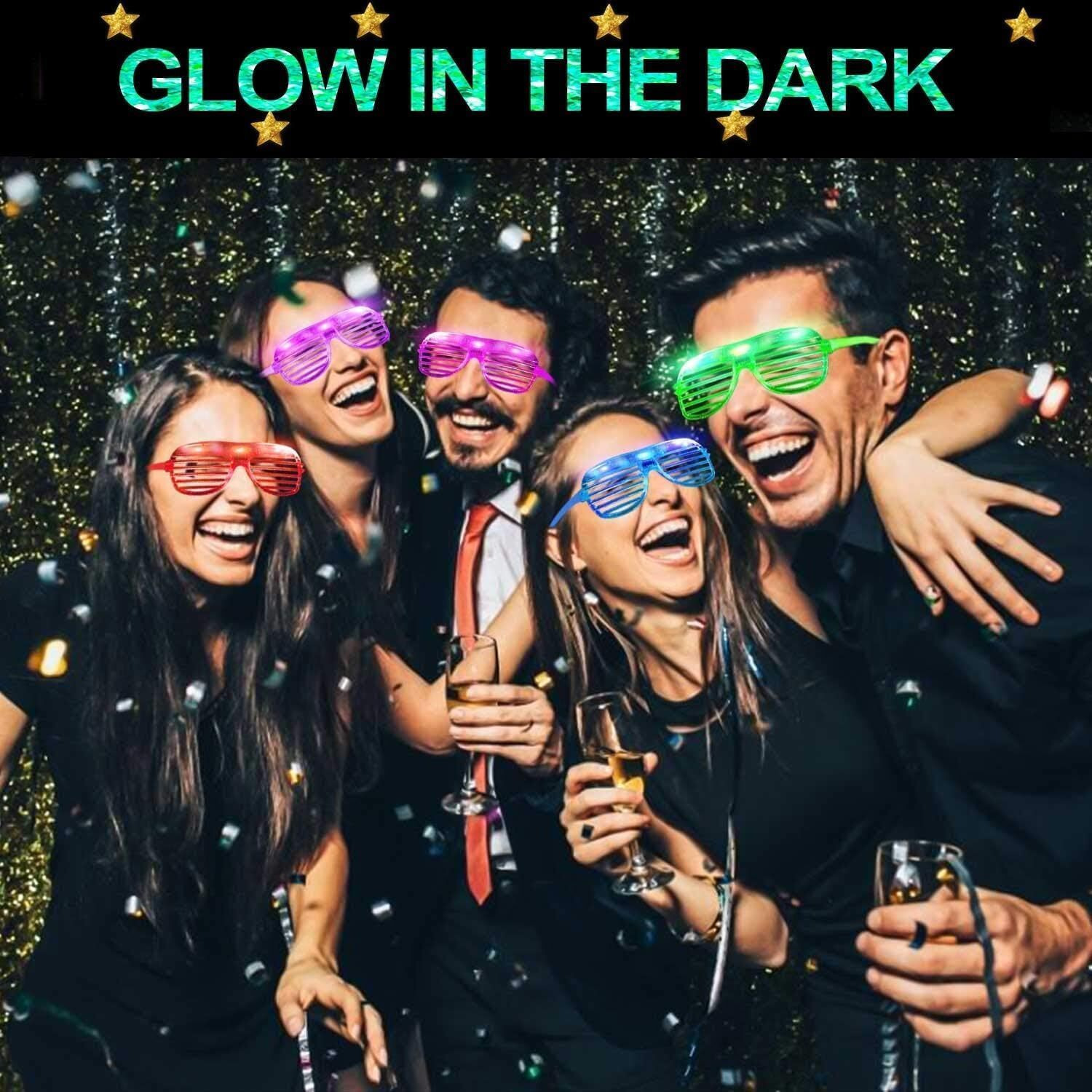 20 Pack Led Glasses Party Favors Light Up Glasses, Glow In The Dark Party Supplies Accessories For Kids Adult,Glow Sticks Glasses Neon Sunglasses Birthday Wedding Pool Helloween Fiesta Party Favors