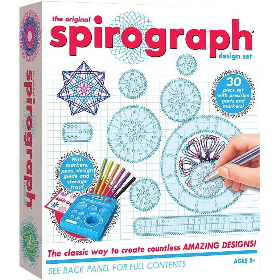 Spirograph Design Set Boxed - Arts And Crafts, Kids Toys, Art Supplies, Craft Supplies, Drawing Kit, Spiral Art, Reproduction Of Classic Gear Design Kit, Pens, Design Sheet Included, Ages 8+