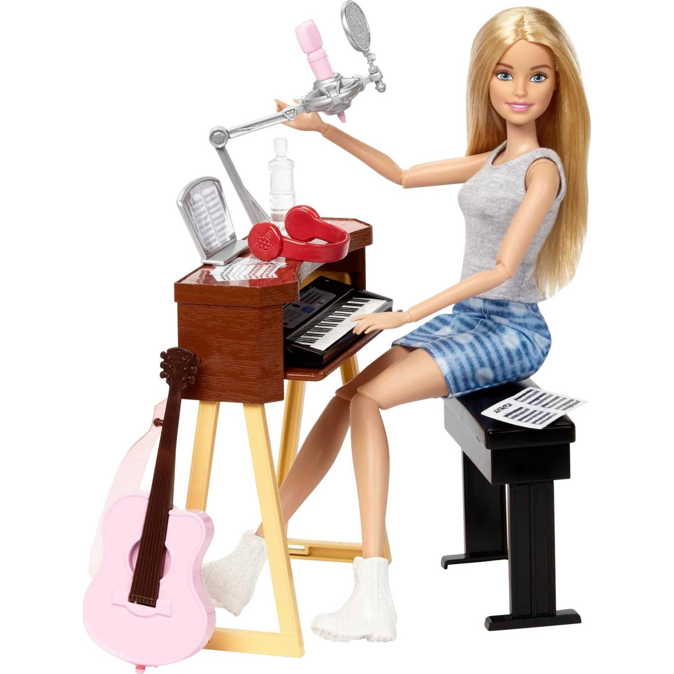 Barbie Careers Playset, Blonde Musician Doll With Removable Outfit & Accessories Including Guitar, Keyboard, Mics & More