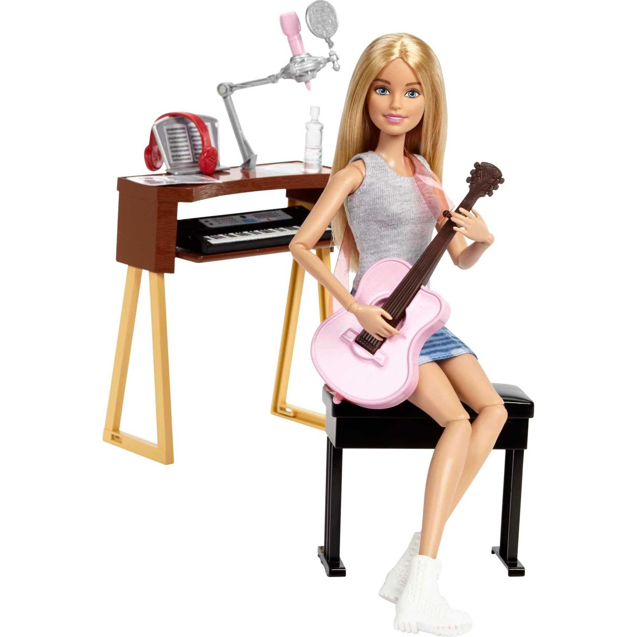 Barbie Careers Playset, Blonde Musician Doll With Removable Outfit & Accessories Including Guitar, Keyboard, Mics & More