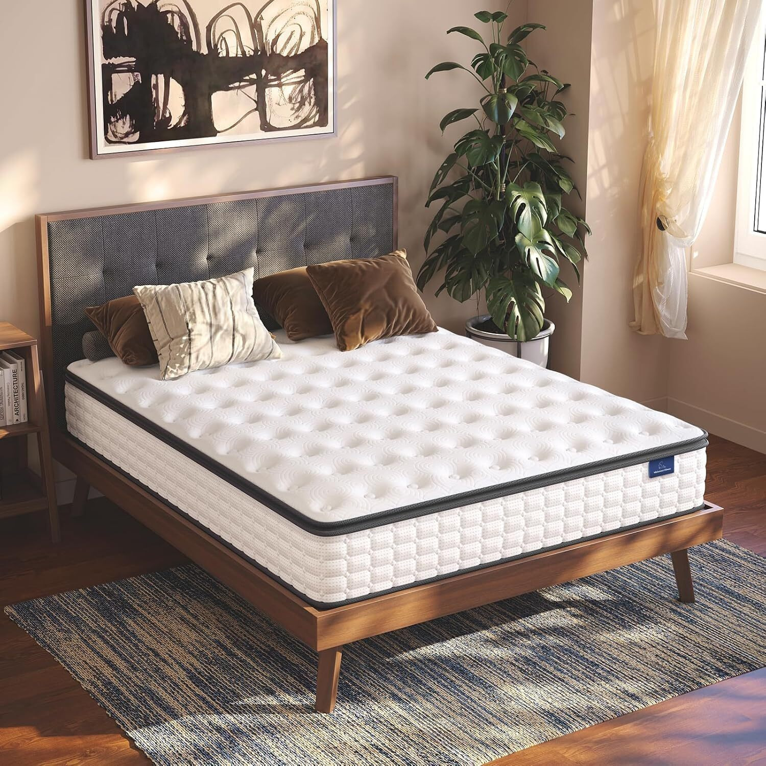 Vesgantti Twin Xl Mattress, 12 Inch Hybrid Xl Twin Mattress In A Box, Extra Long Pillow Top Twin Mattresses, Gel Memory Foam And Pocket Coils Innerspring Mattresses, Medium Firm Plush Feel