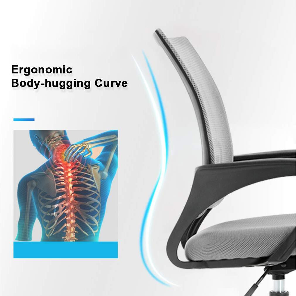 Bestoffice Office Chair Ergonomic Cheap Desk Chair Mesh Computer Chair Lumbar Support Modern Executive Adjustable Stool Rolling Swivel Chair For Back Pain (Grey)