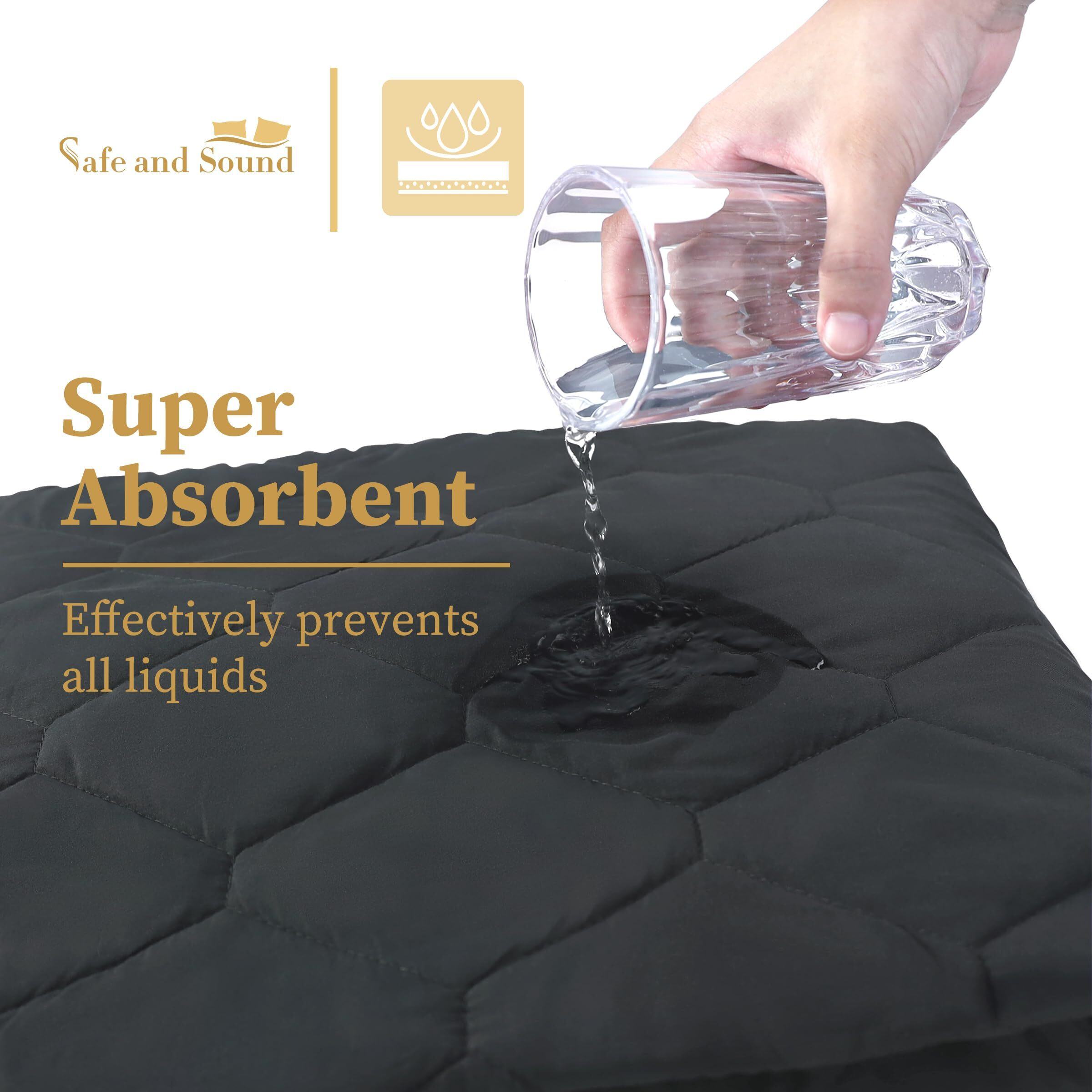 King Quilted Fitted Waterproof Mattress Pad, Breathable Premium Soft Filling Mattress Protector, 8-21 Inches Deep Pocket Noiseless Mattress Cover (White)