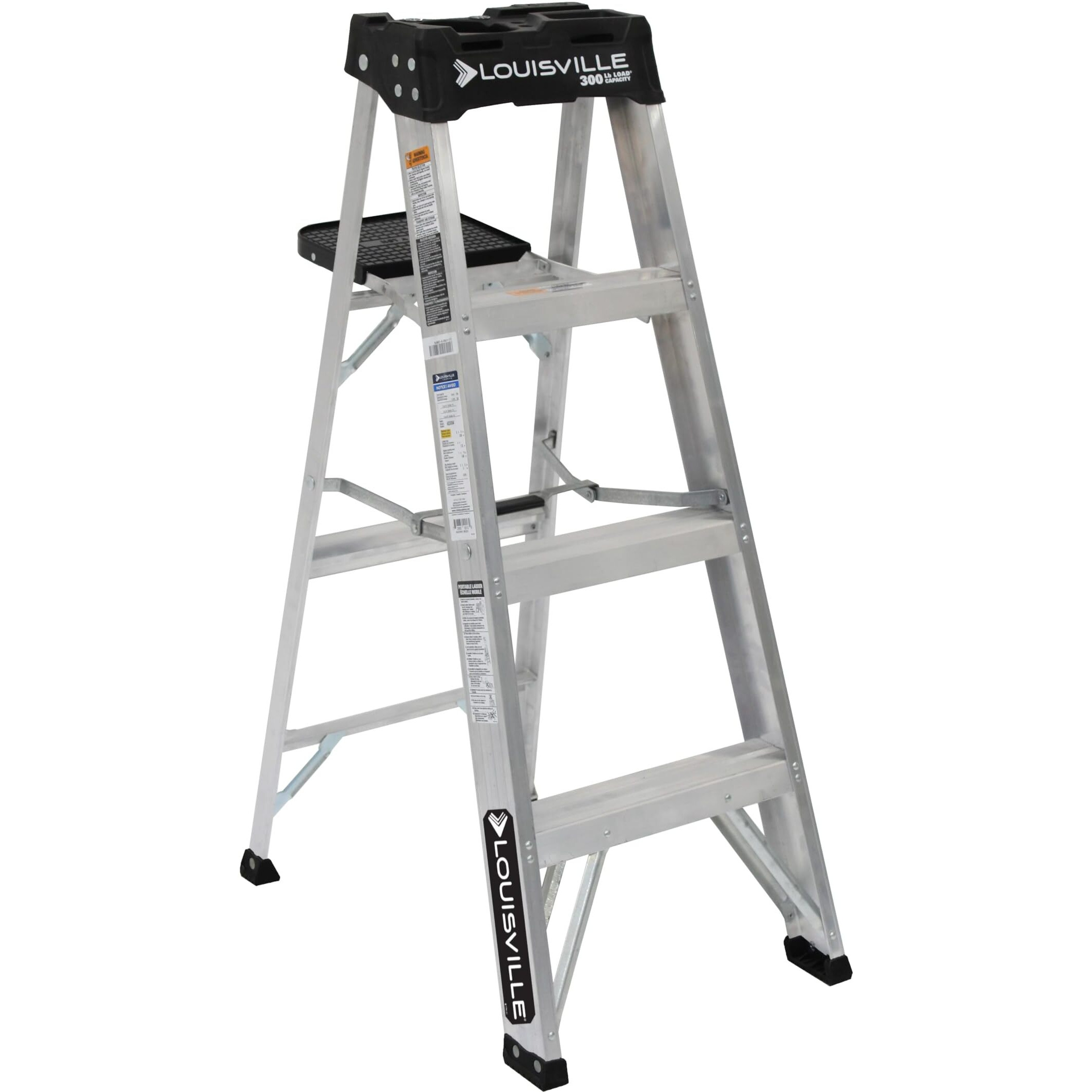 Louisville Ladder 4-Foot Aluminum Step Ladder, 300-Pound Load Capacity, Type Ia, As3004