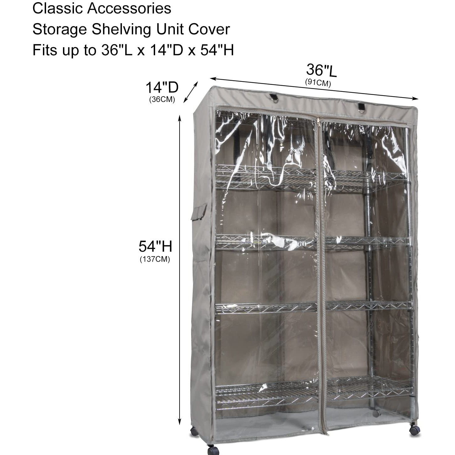 Ylovan Storage Shelf Cover Wire Rack Shelving Dust Protective, Fits Racks 48"" L X 19'' D X 72'' H Three Side See Through Panel (Cover Only)