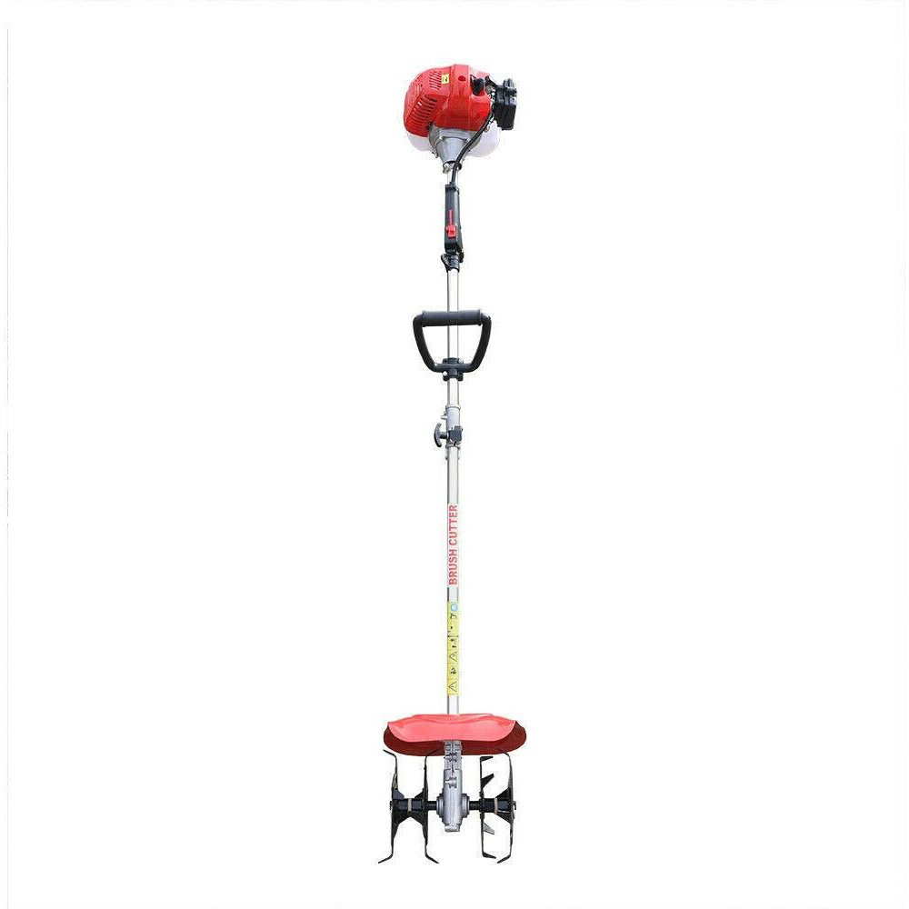 Garden Yard Soil Tilling Machine, Handheld 42.7Cc 2-Stroke Gasoline Tiller Cultivator Gas Powered Weeding Machine